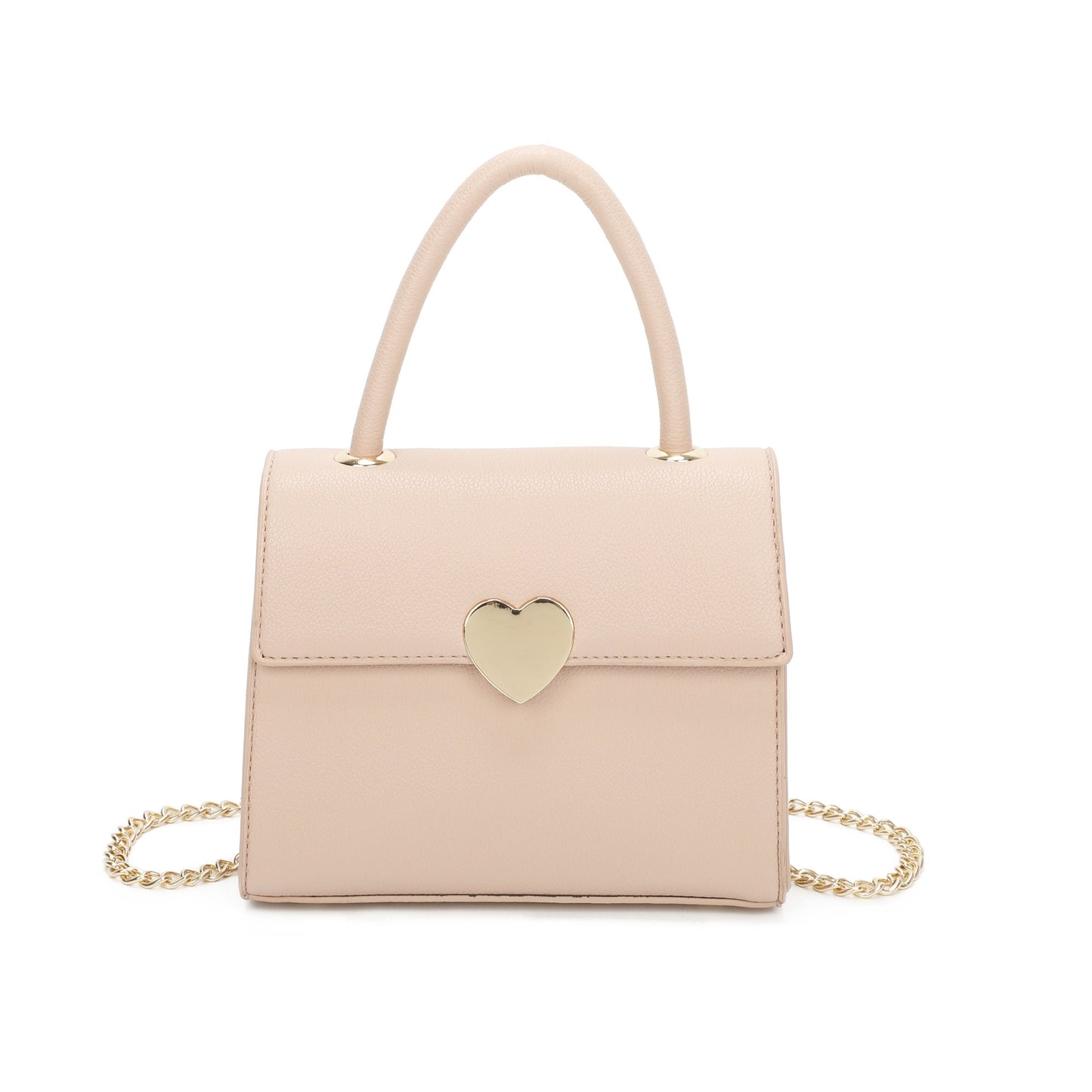 Top Grab Handle Women Heart Logo Tote Handbag Chain Strap Ladies Bag - Sleek Styles
