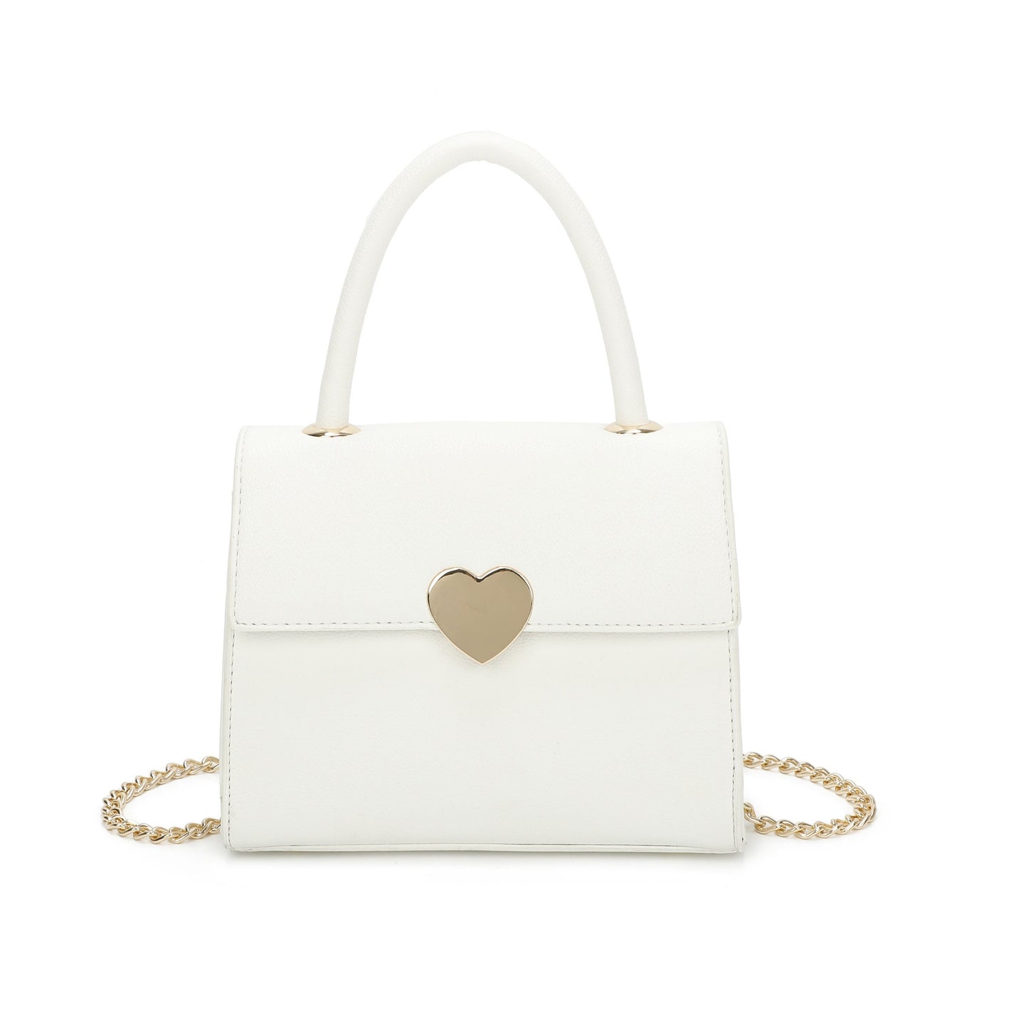 Top Grab Handle Women Heart Logo Tote Handbag Chain Strap Ladies Bag - Sleek Styles