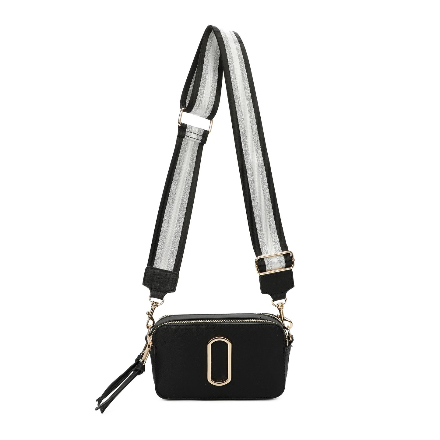 Classic Crossbody Bag With Adjustable Colorful Strap - Sleek Styles