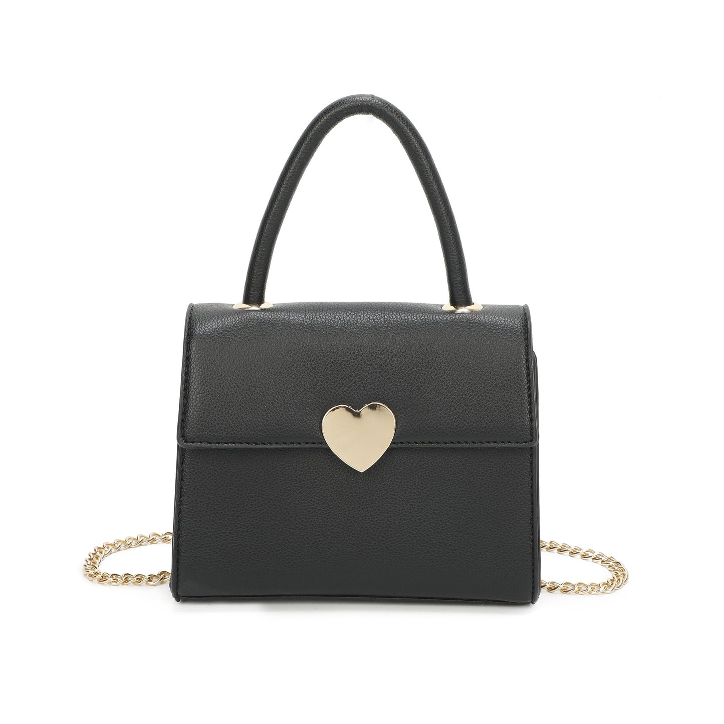 Top Grab Handle Women Heart Logo Tote Handbag Chain Strap Ladies Bag - Sleek Styles