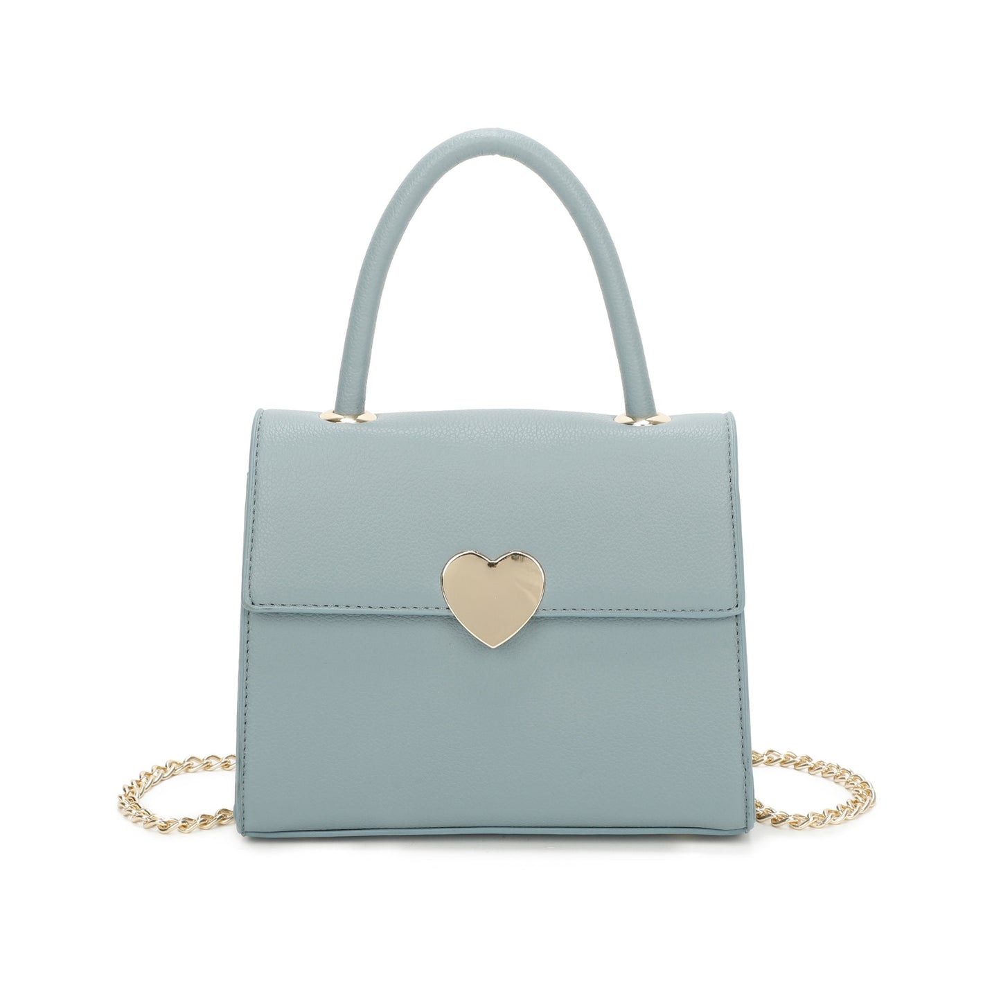 Top Grab Handle Women Heart Logo Tote Handbag Chain Strap Ladies Bag - Sleek Styles