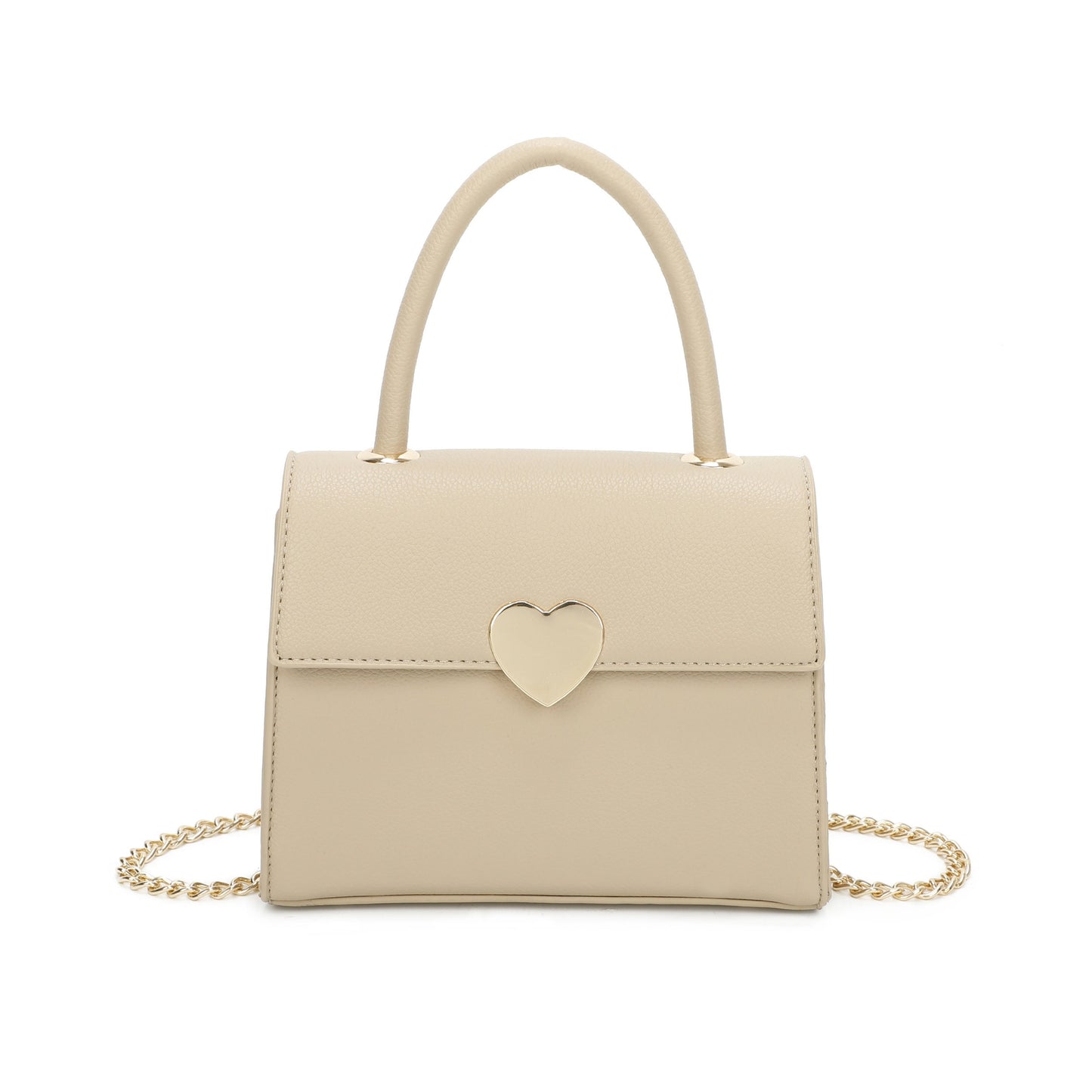 Top Grab Handle Women Heart Logo Tote Handbag Chain Strap Ladies Bag - Sleek Styles