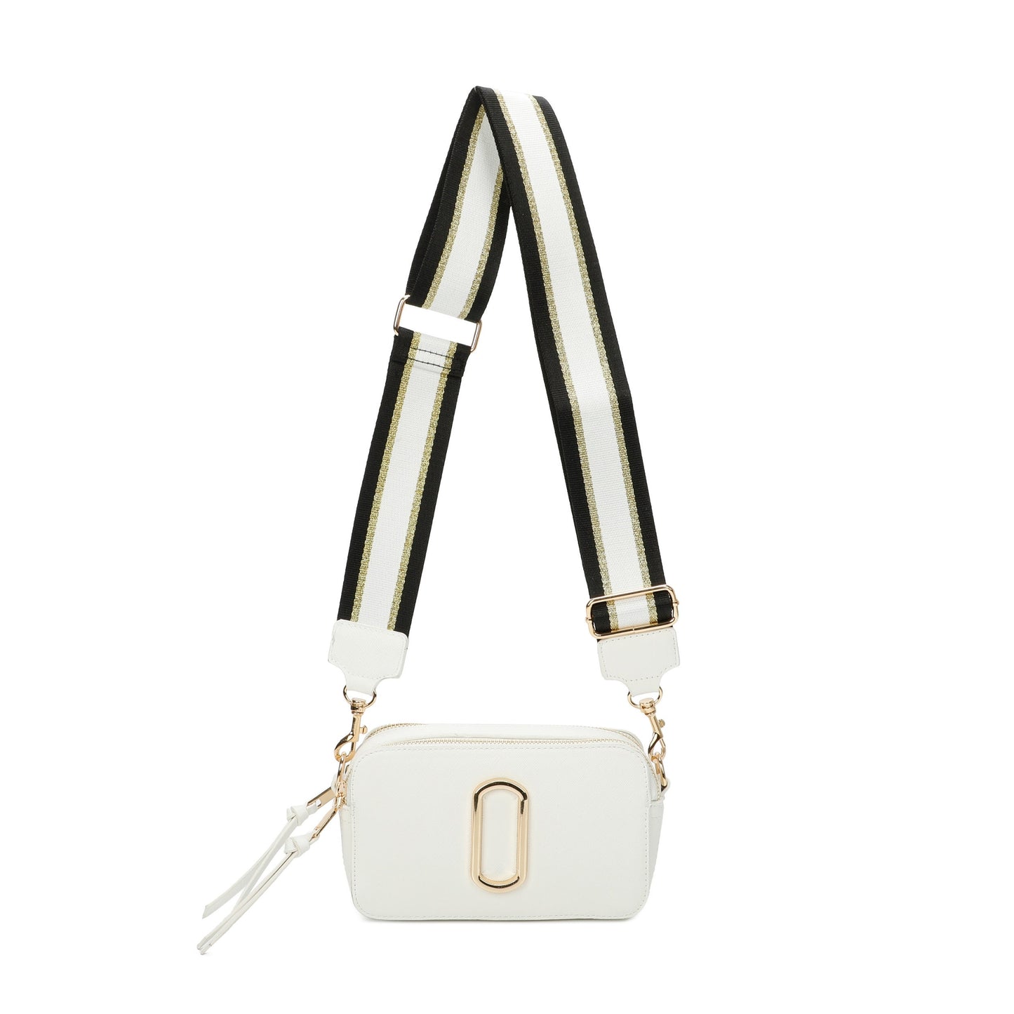 Classic Crossbody Bag With Adjustable Colorful Strap - Sleek Styles