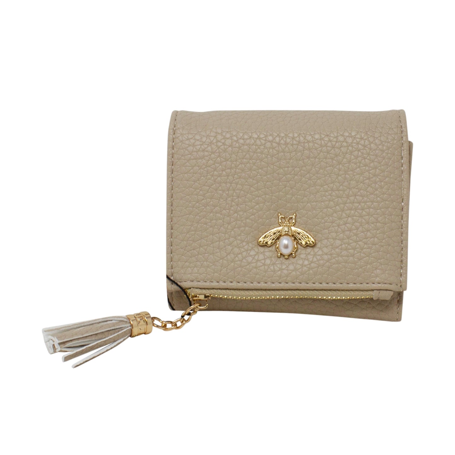 Tri-Fold Small Purse with Bee Decoration - Sleek Styles