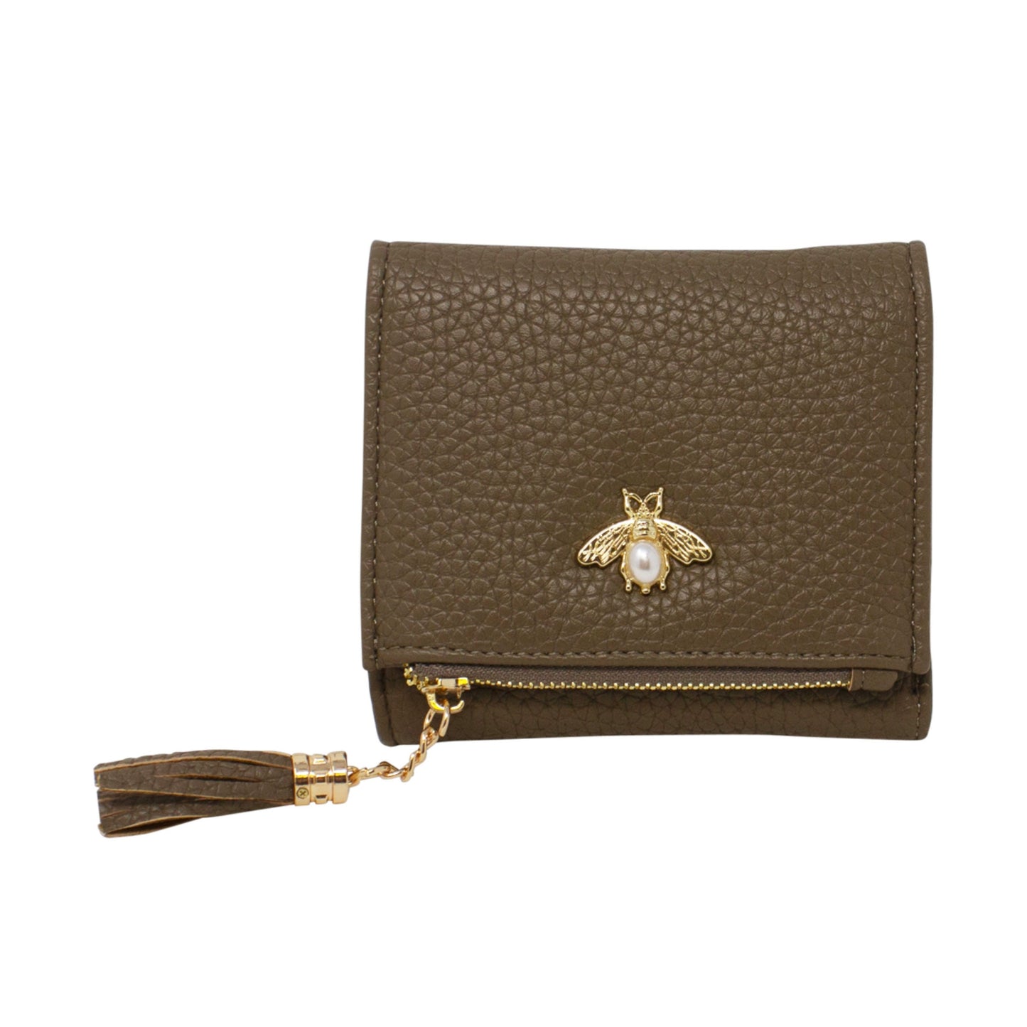 Tri-Fold Small Purse with Bee Decoration - Sleek Styles