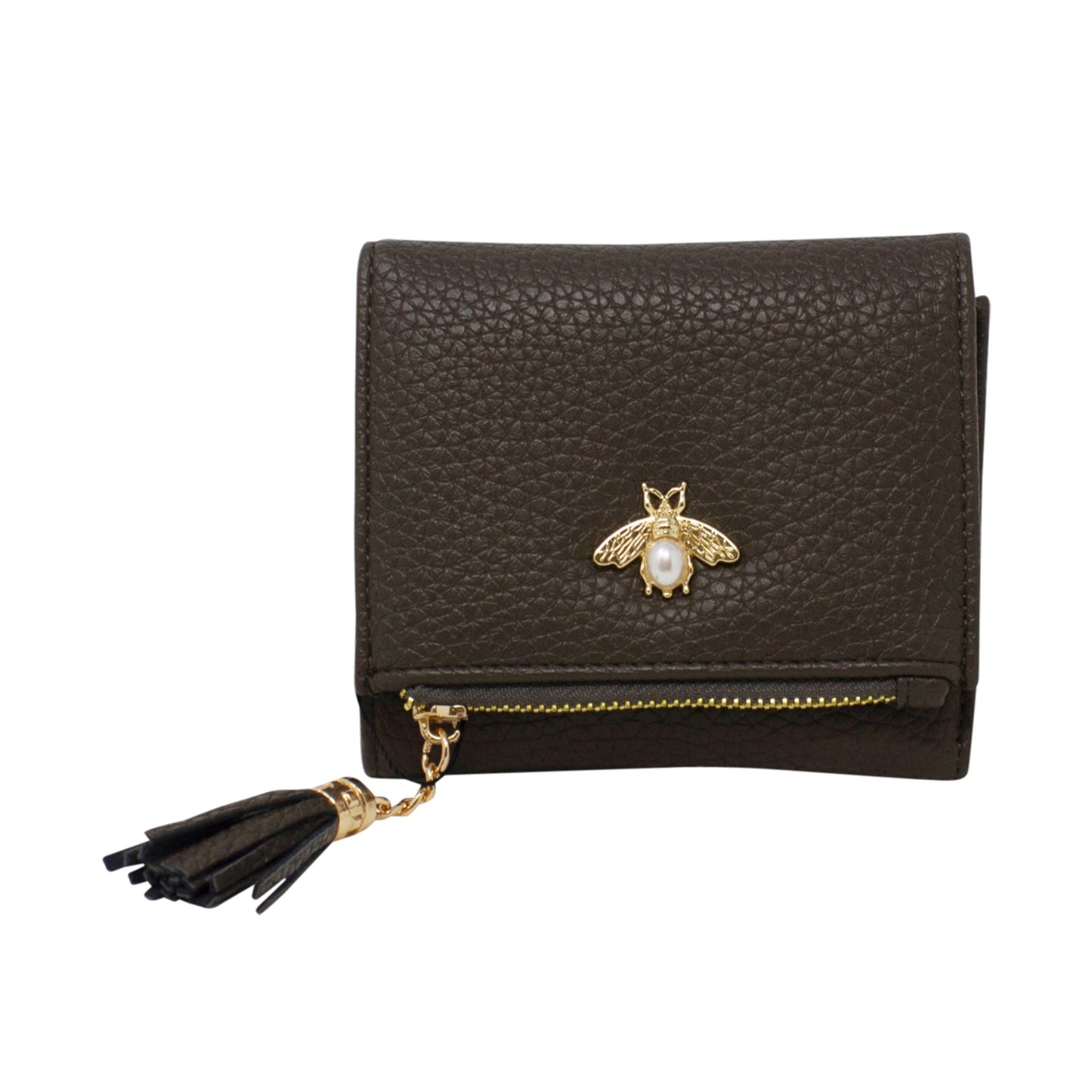 Tri-Fold Small Purse with Bee Decoration - Sleek Styles