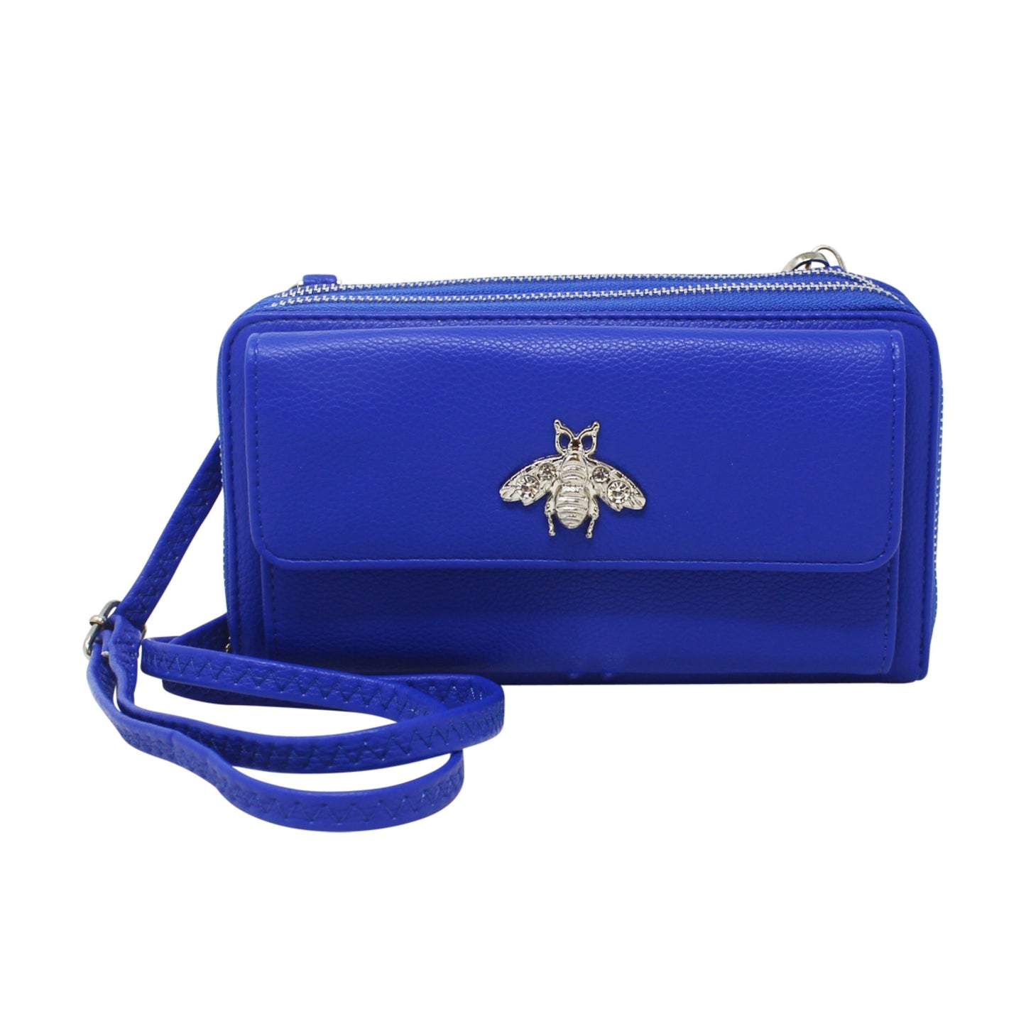 Double Zipper Long Wallet with Bee - Sleek Styles