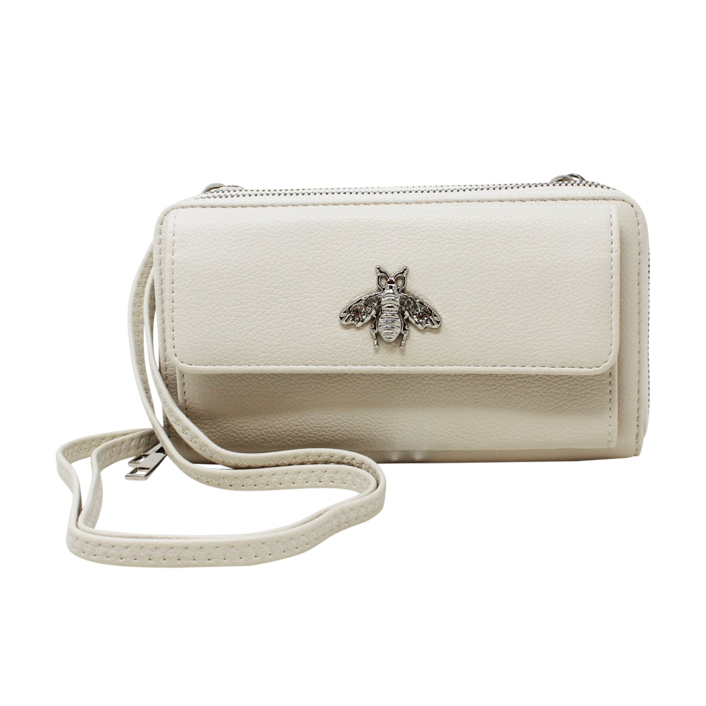 Double Zipper Long Wallet with Bee - Sleek Styles