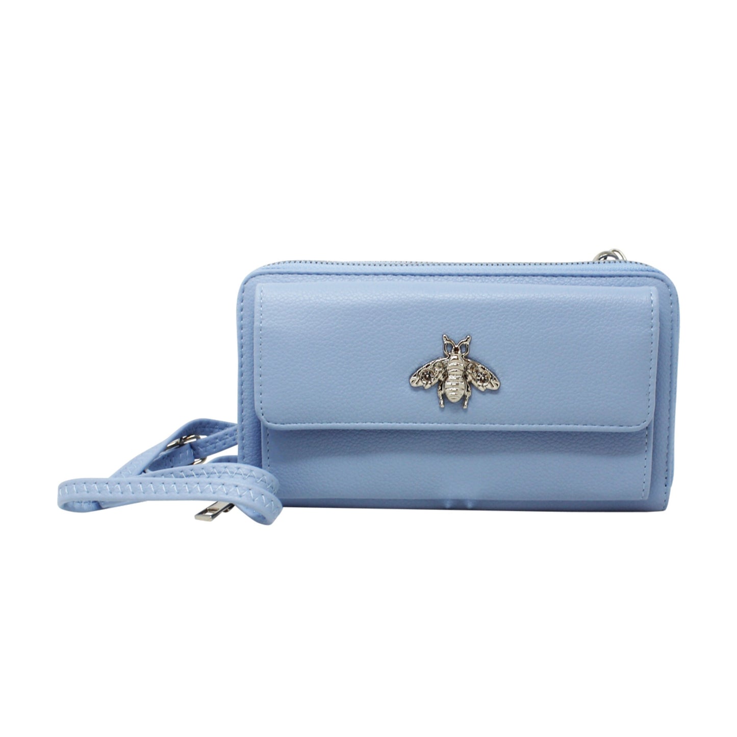 Double Zipper Long Wallet with Bee - Sleek Styles