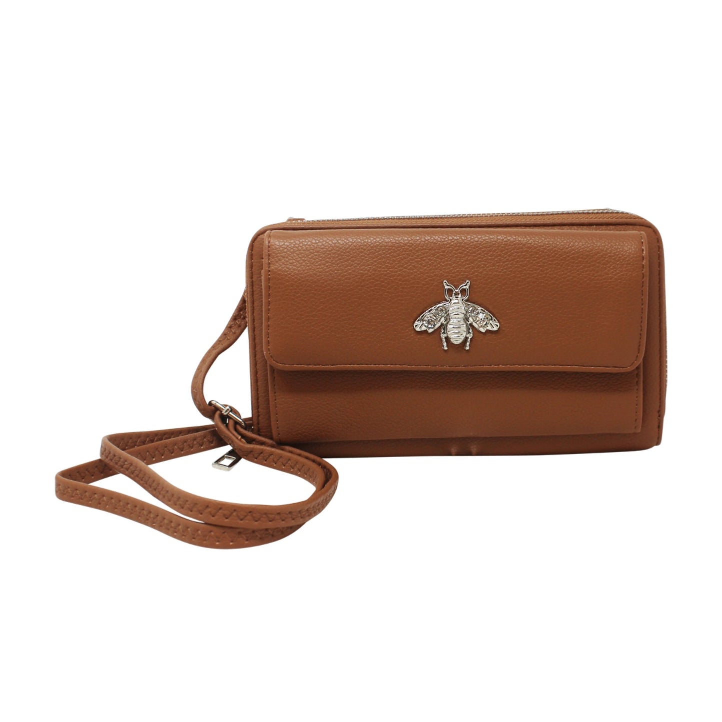 Double Zipper Long Wallet with Bee - Sleek Styles