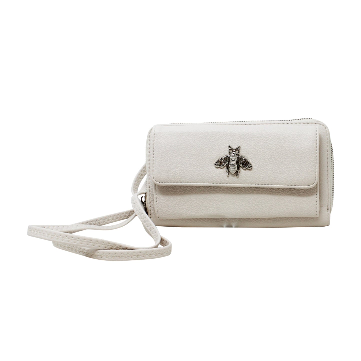 Double Zipper Long Wallet with Bee - Sleek Styles