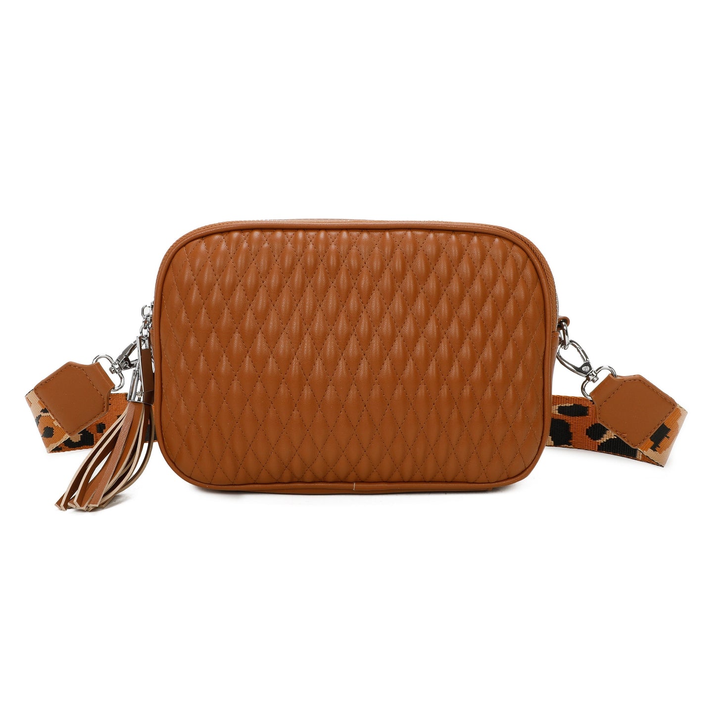 Small Quilted Cross Body Shoulder Bag with Canvas Strap - Sleek Styles