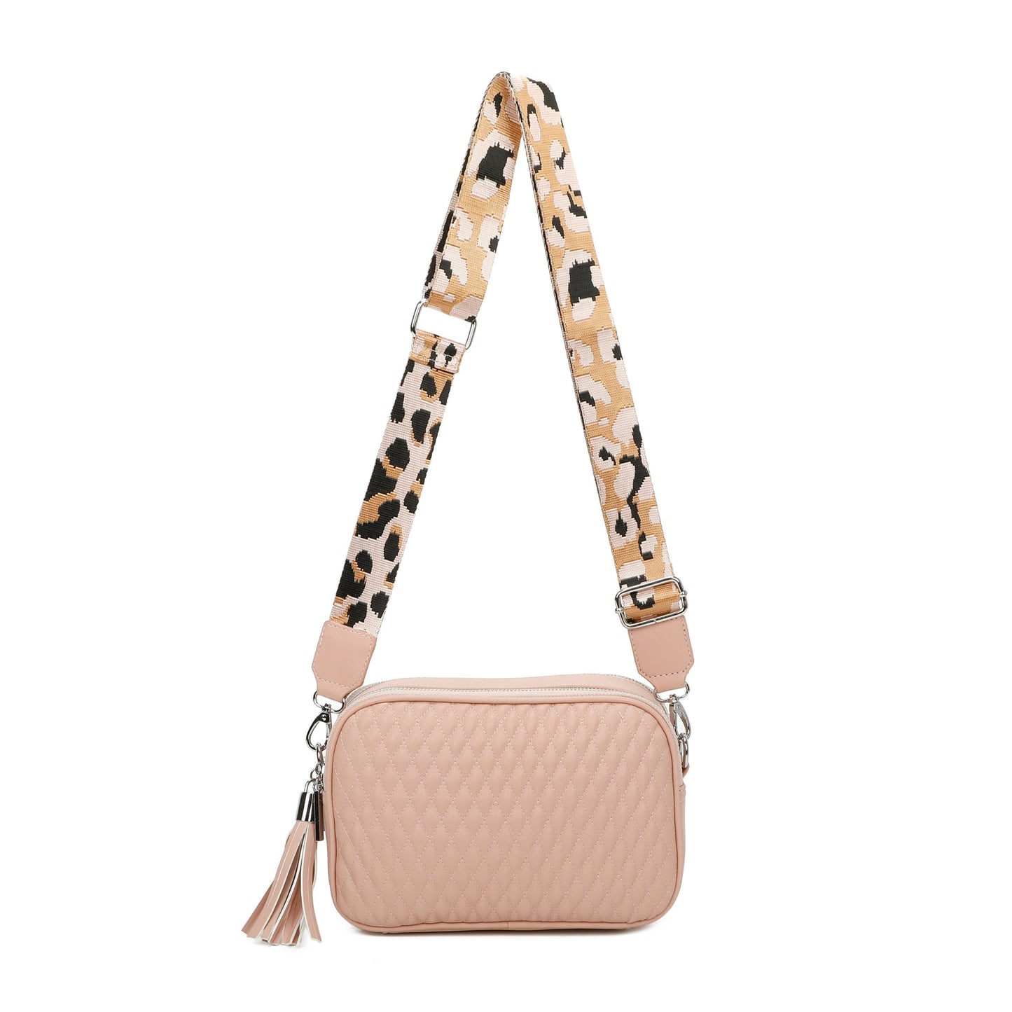 Small Quilted Cross Body Shoulder Bag with Canvas Strap - Sleek Styles
