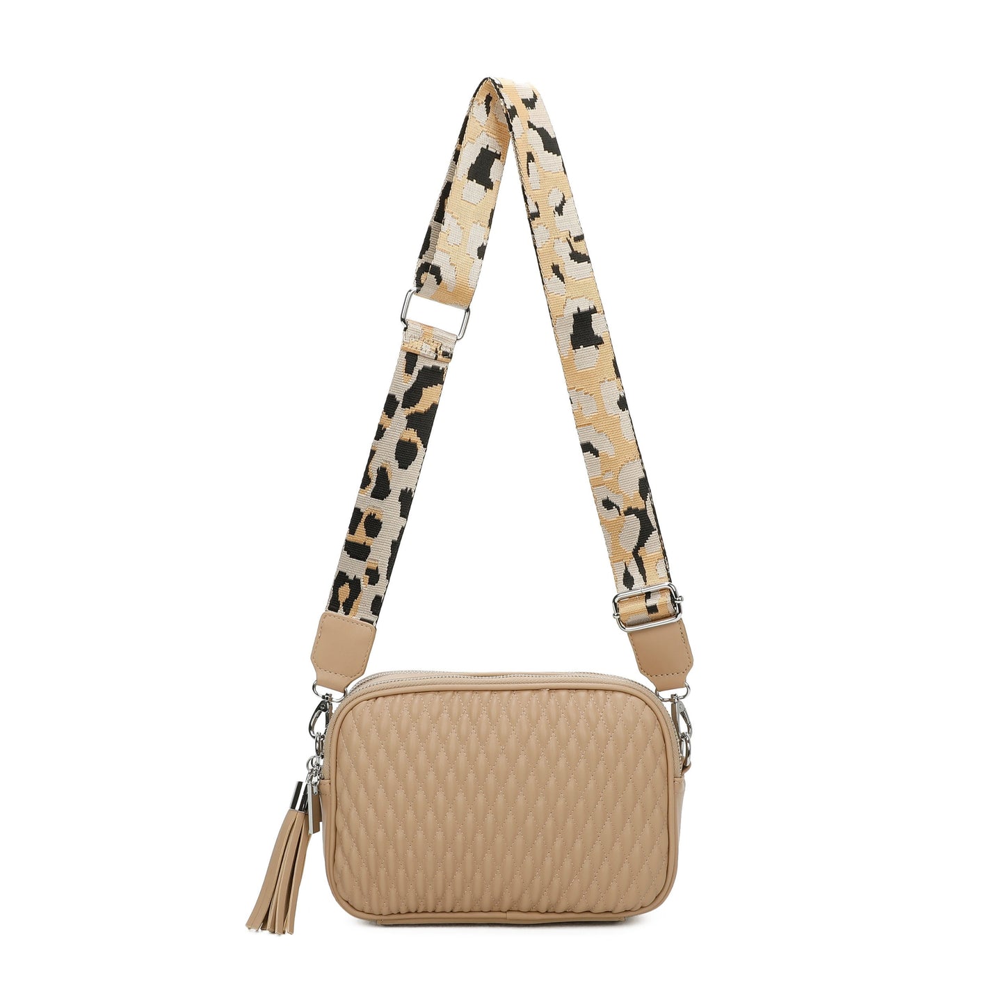 Small Quilted Cross Body Shoulder Bag with Canvas Strap - Sleek Styles