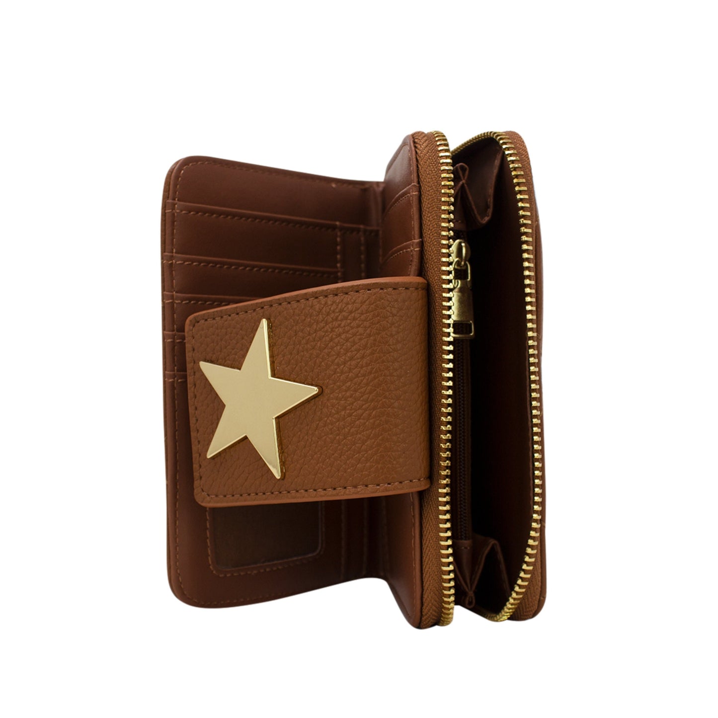 Star Button Strap Short Purse - Sleek Styles