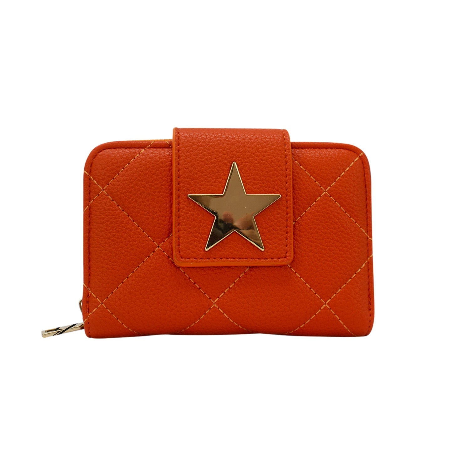 Star Button Strap Short Purse - Sleek Styles