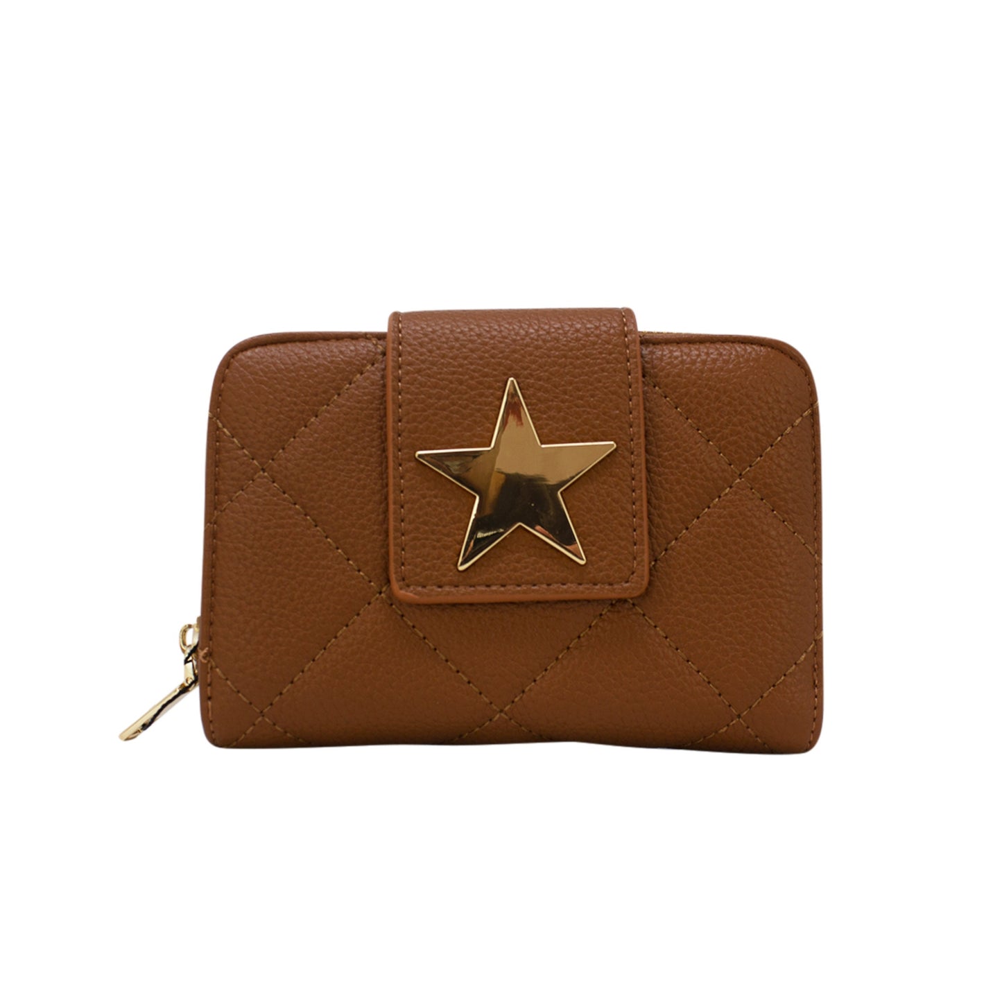 Star Button Strap Short Purse - Sleek Styles