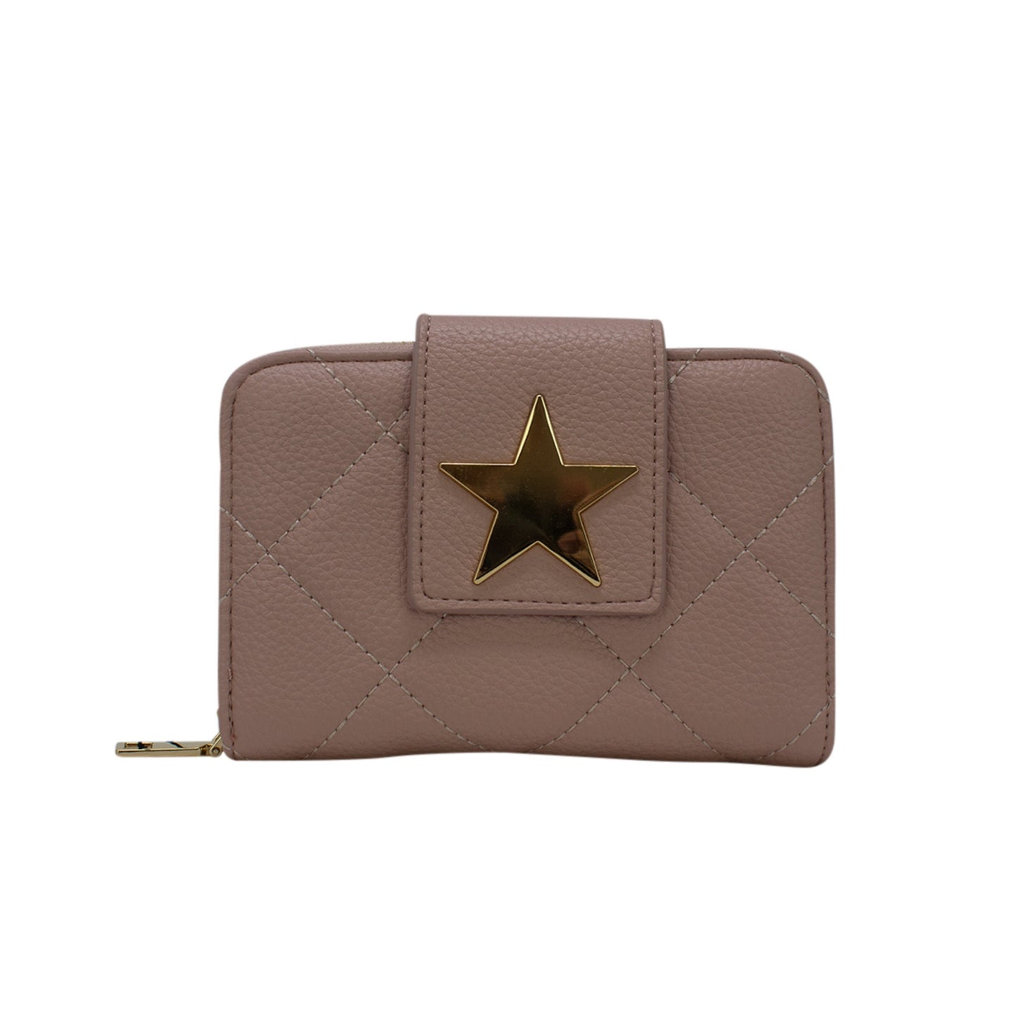Star Button Strap Short Purse - Sleek Styles