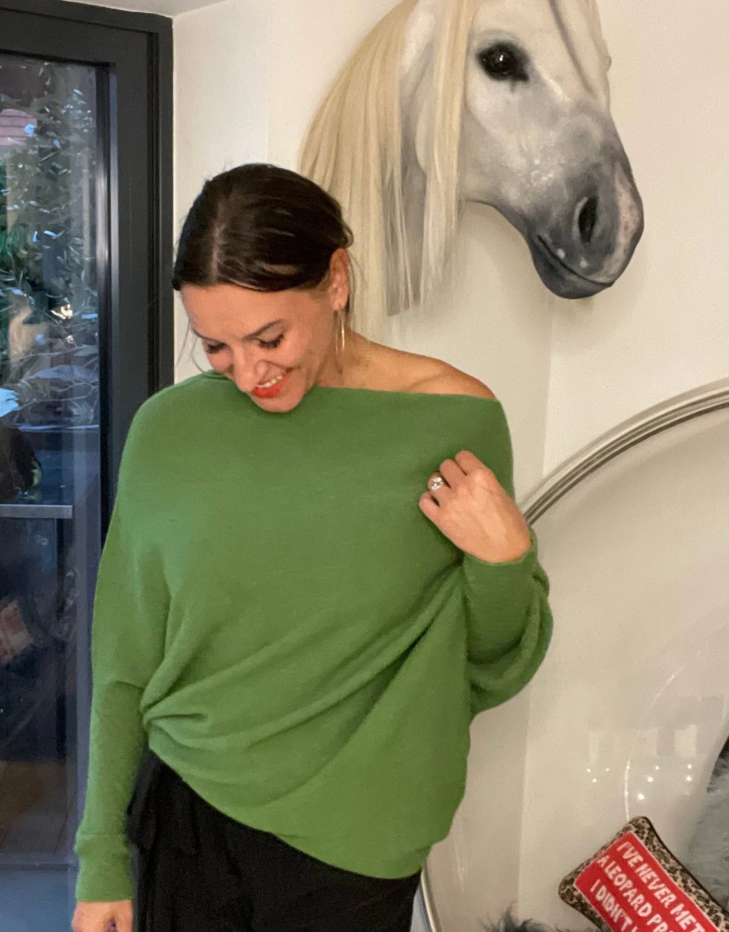 Made in italy ladies Soft Knit Asymmetric Jumper One Size 8-16 - Sleek Styles