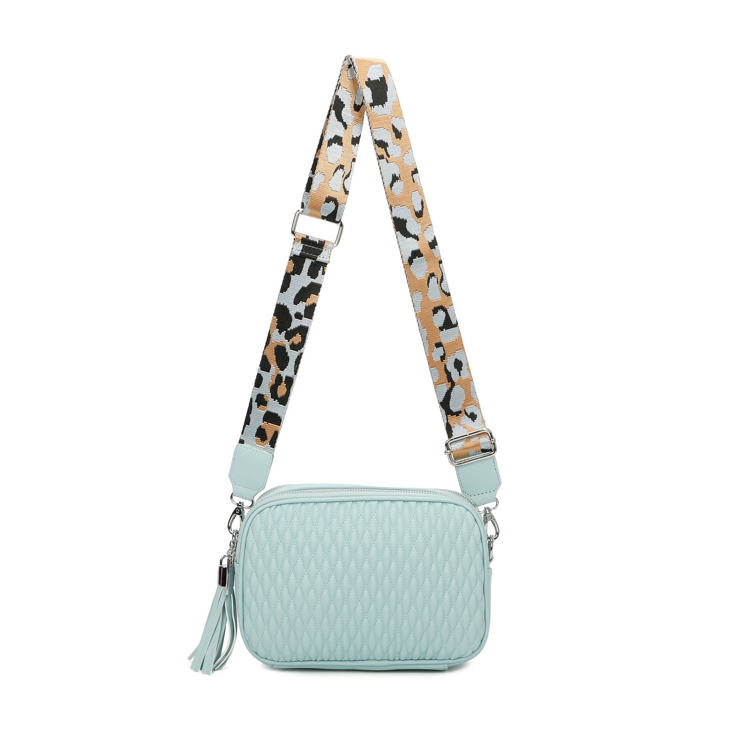 Small Quilted Cross Body Shoulder Bag with Canvas Strap - Sleek Styles