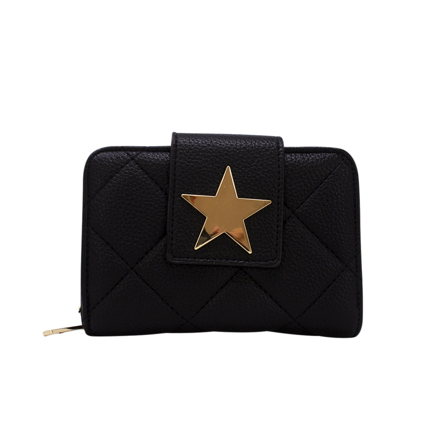 Star Button Strap Short Purse - Sleek Styles