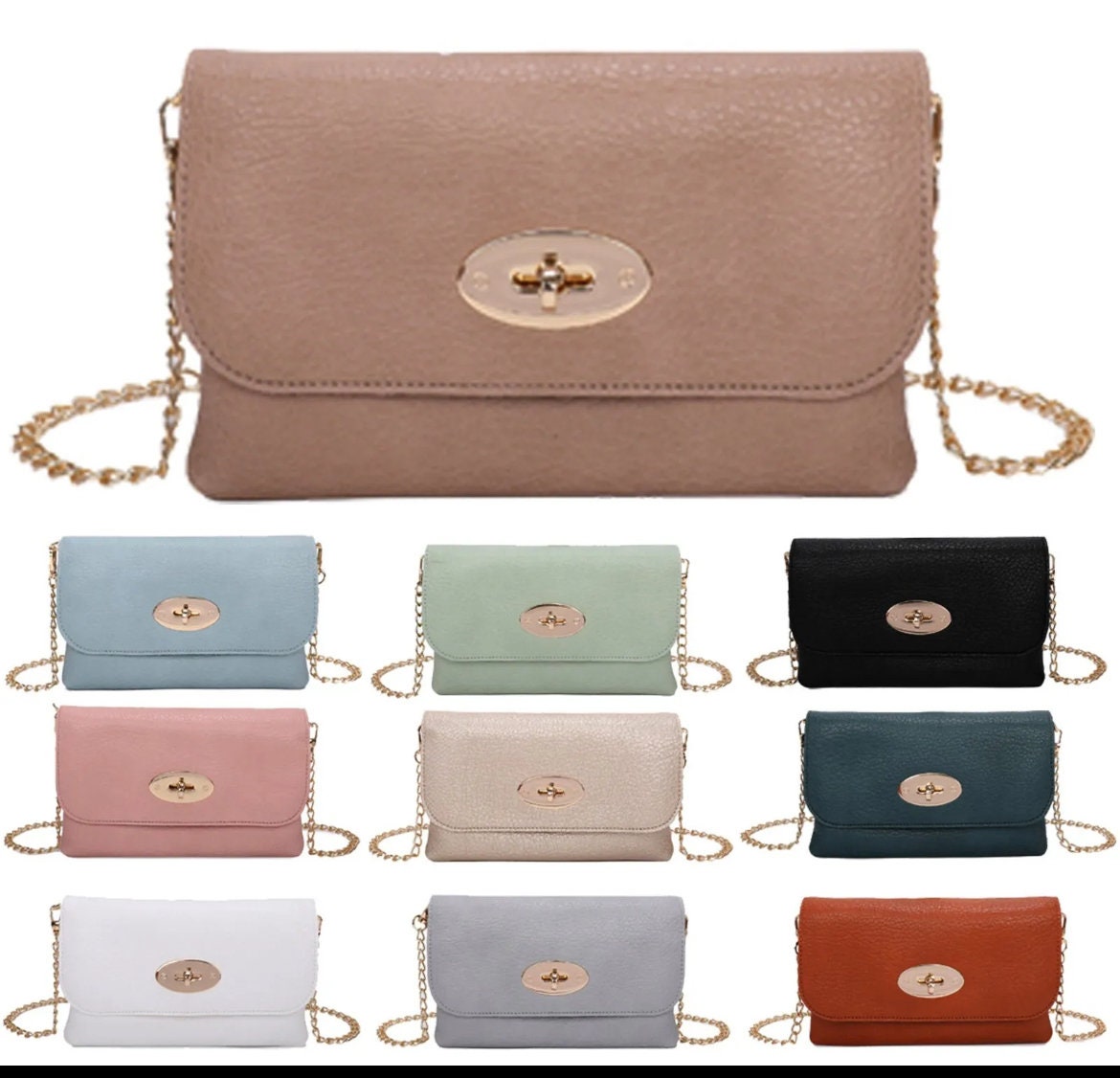 Women's Metal Lock Mini Crossbody Bag Ladies Shoulder Wedding Bag Handbag - Sleek Styles