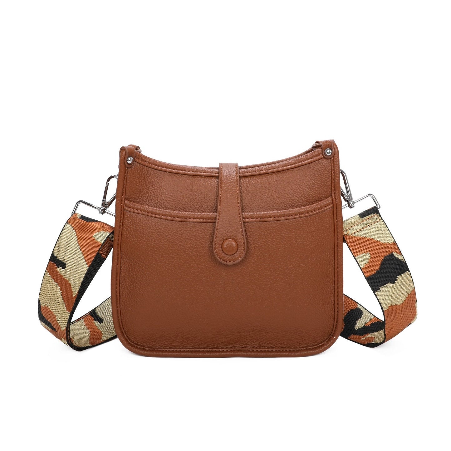 Top Magdot Closure Colourful Wide Shoulder Strap Ladies Crossbody Handbag - Sleek Styles