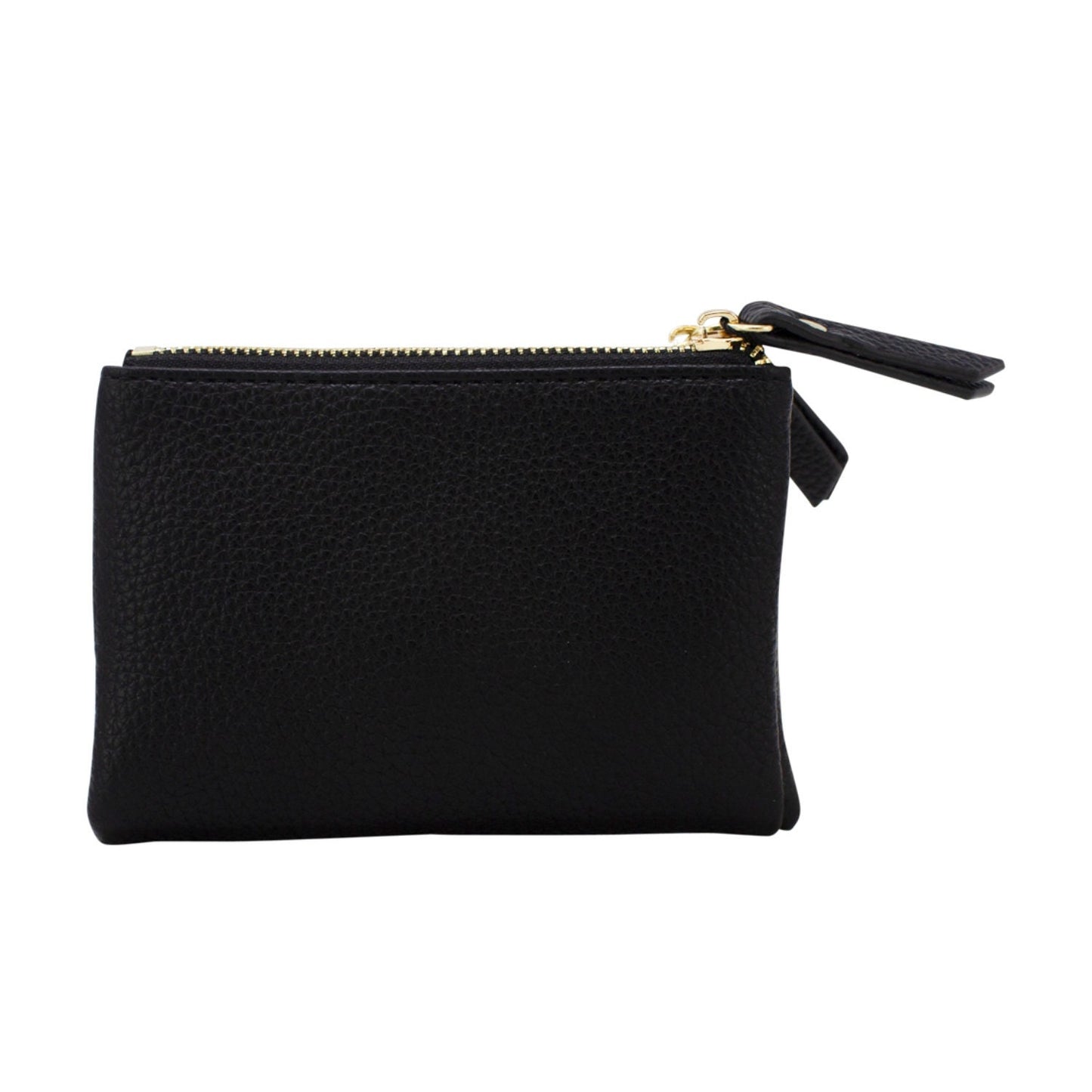 Small Folded Purse with Double Zippers - Sleek Styles