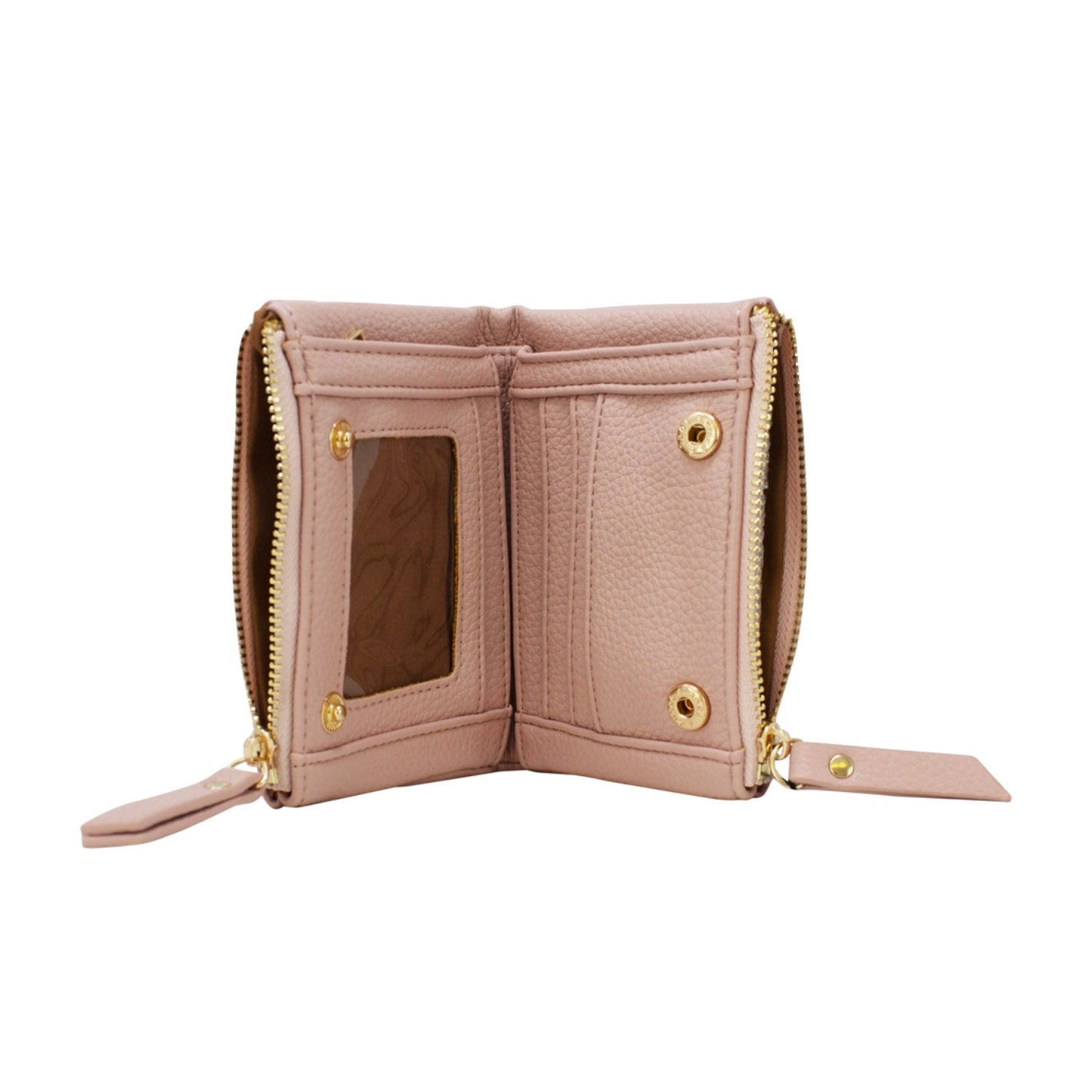 Small Folded Purse with Double Zippers - Sleek Styles