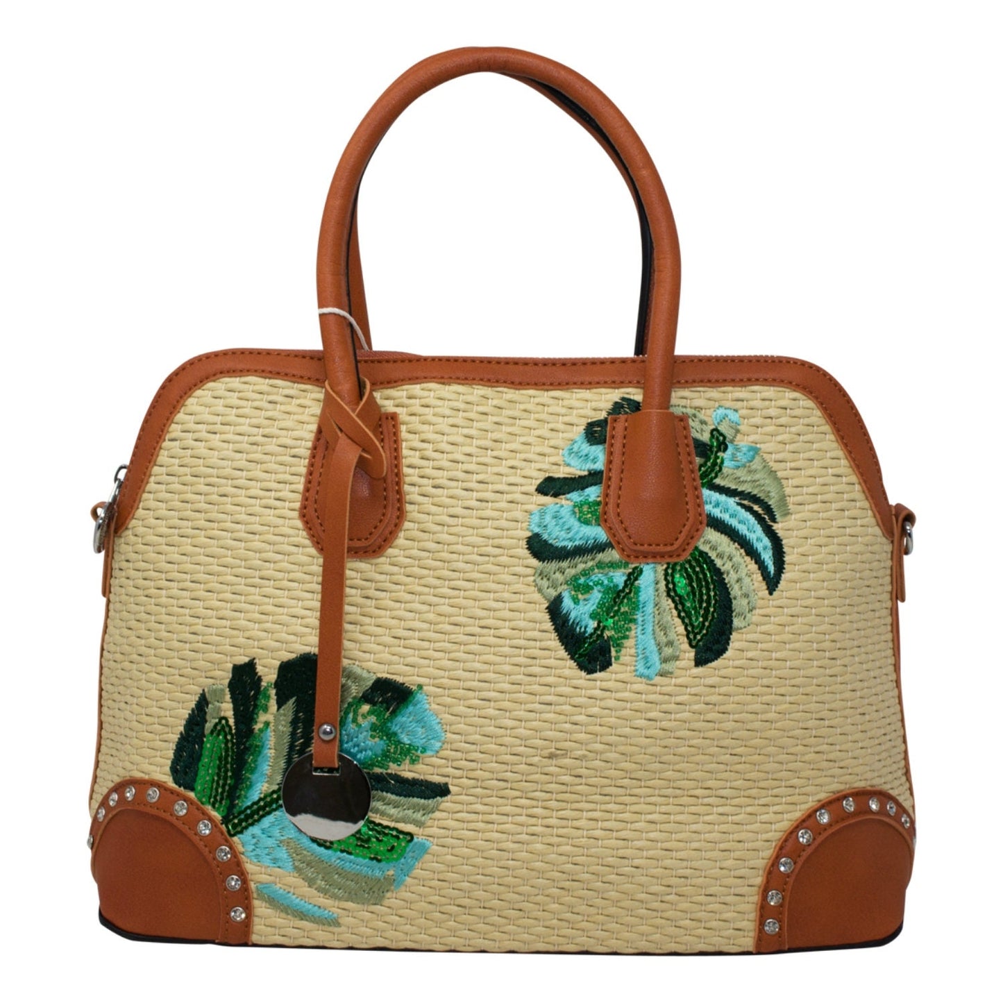 Wicker Stitched Straw Beach Bag Tote Bag Medium - Sleek Styles