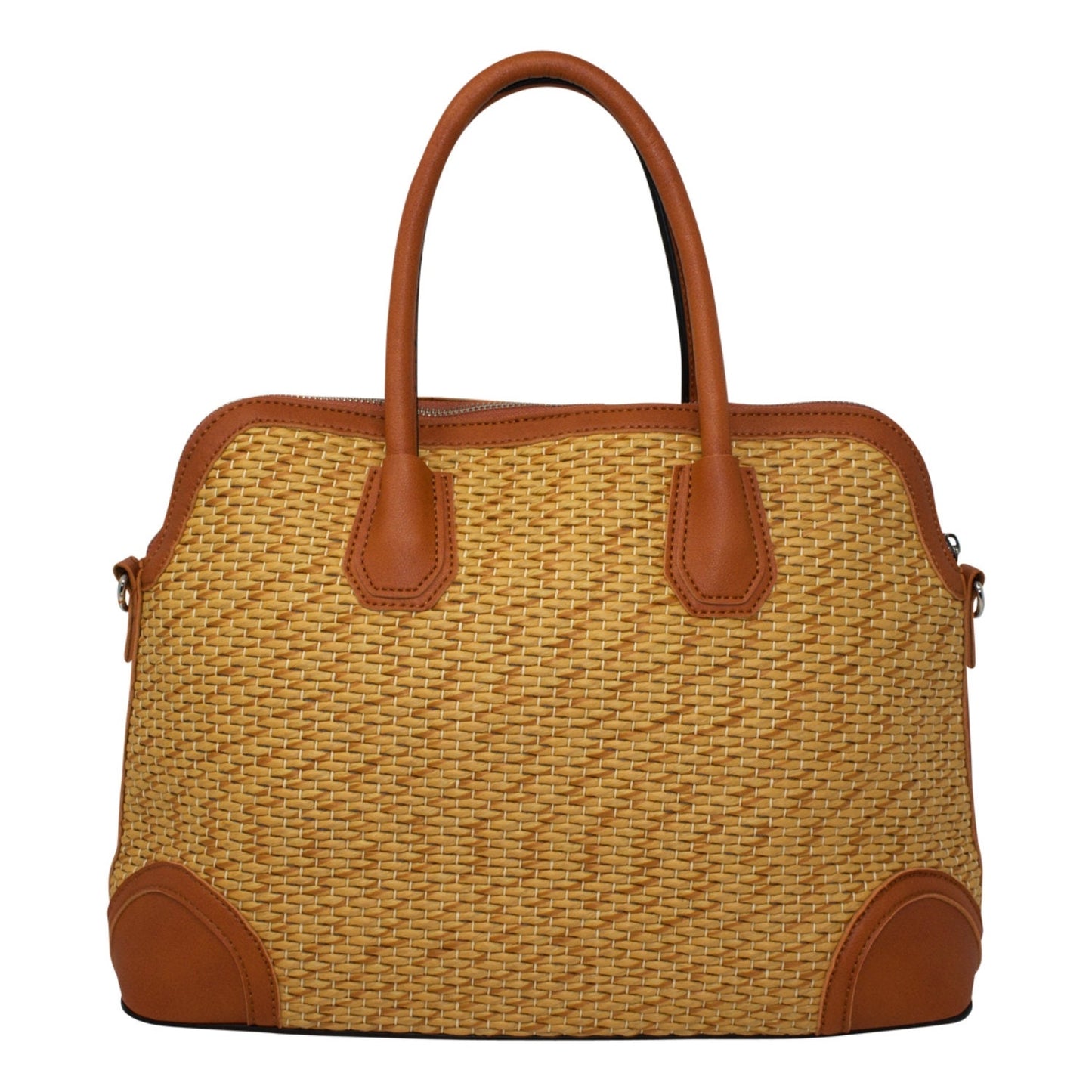 Wicker Stitched Straw Beach Bag Tote Bag Medium - Sleek Styles