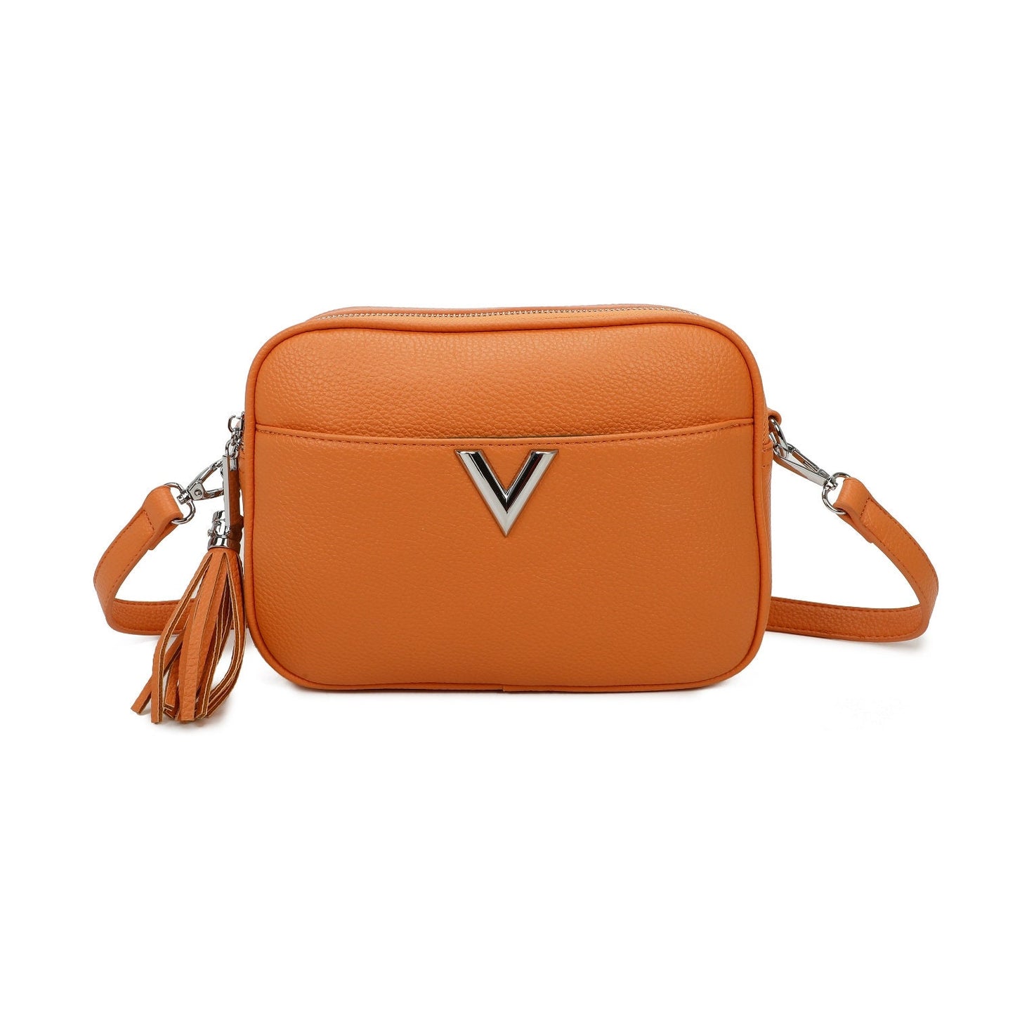 V Logo Small Crossbody Bag With Tassels - Sleek Styles