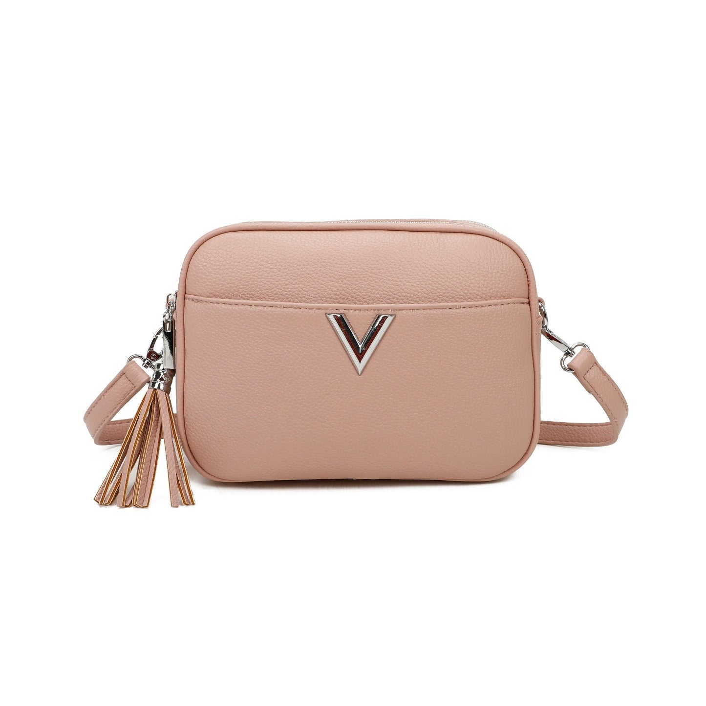V Logo Small Crossbody Bag With Tassels - Sleek Styles