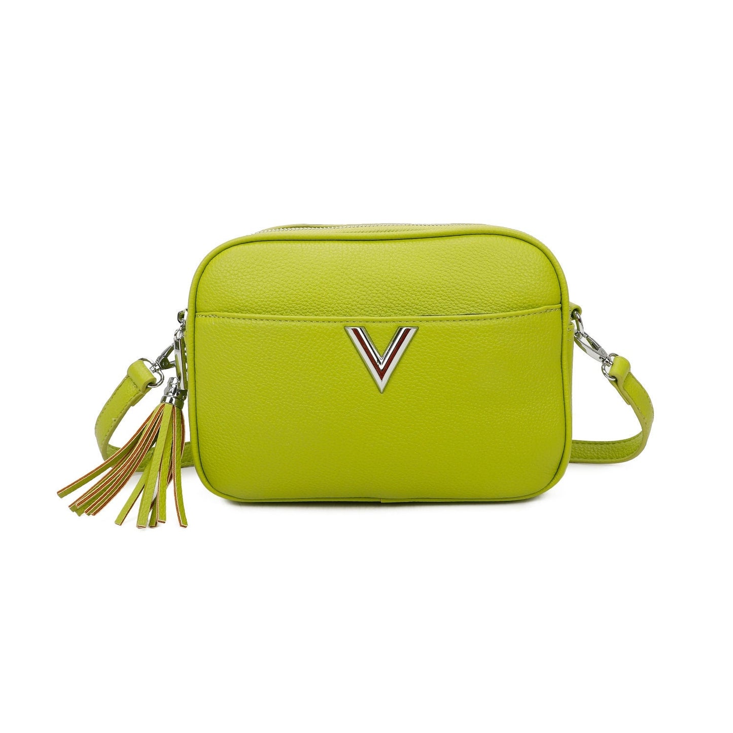 V Logo Small Crossbody Bag With Tassels - Sleek Styles