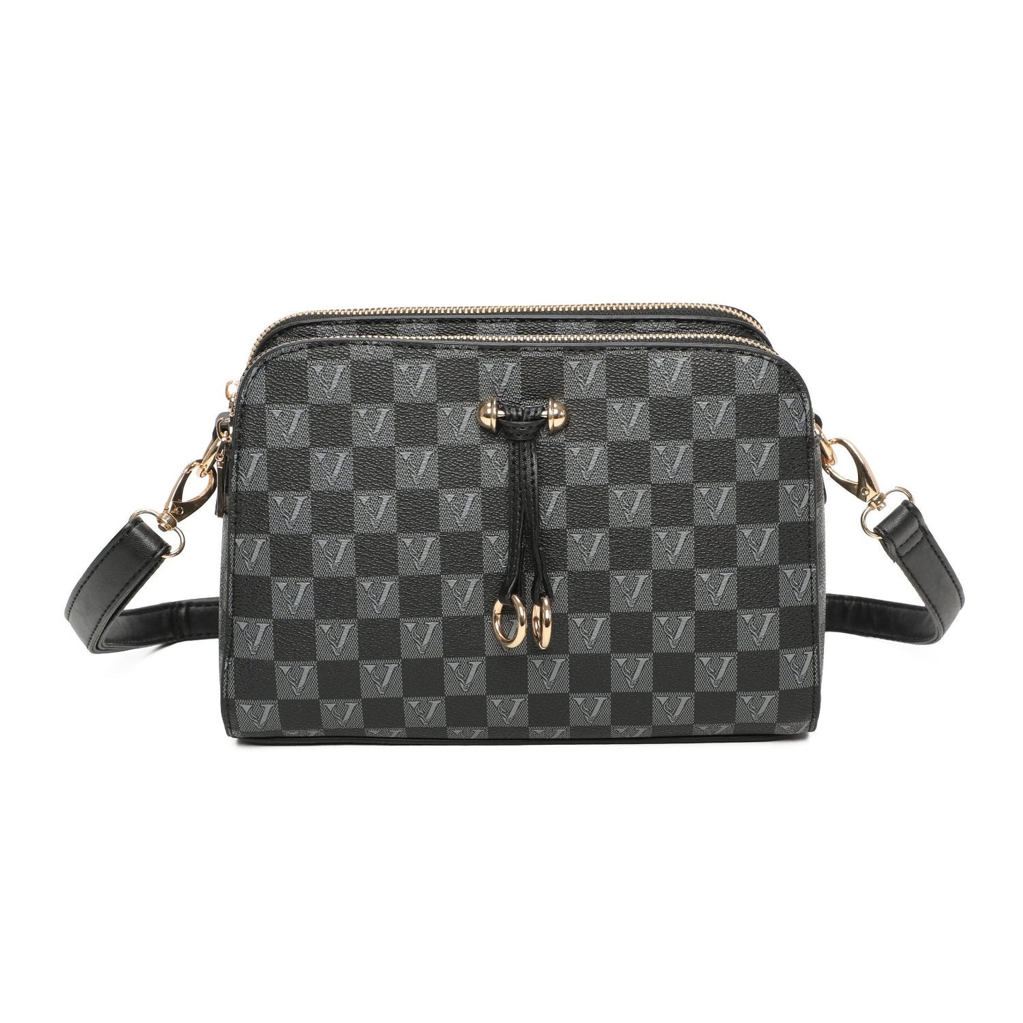 Vintage Geometric Pattern Shoulder Chain Bag, Classic Textured Underarm Bag For Daily Use - Sleek Styles