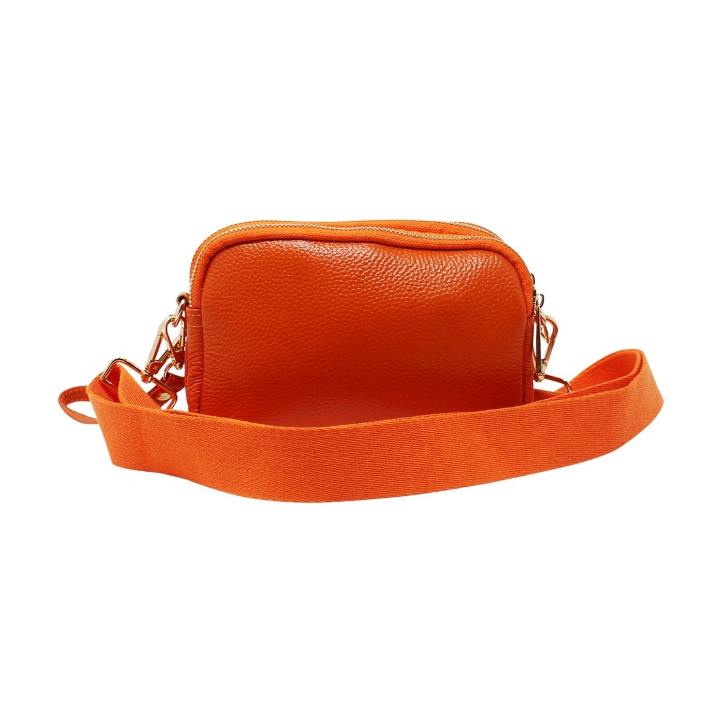 Tri-Zip Leather Clutch Bee Bag with Crossbody Strap - Sleek Styles