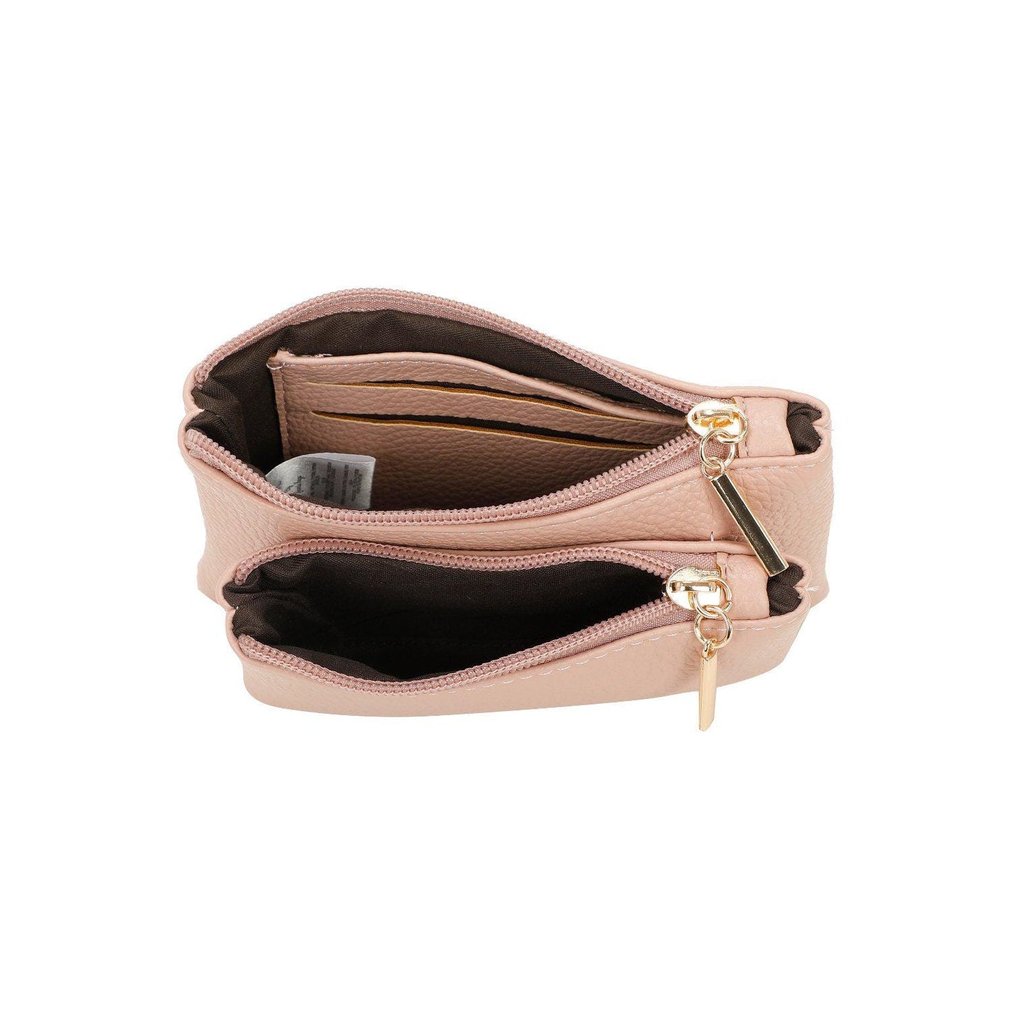 Women Double Mini Wallet With Zip - Sleek Styles