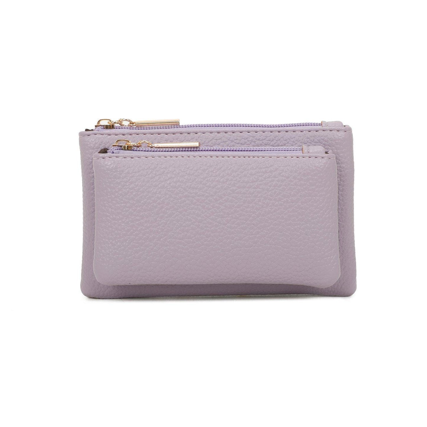 Women Double Mini Wallet With Zip - Sleek Styles