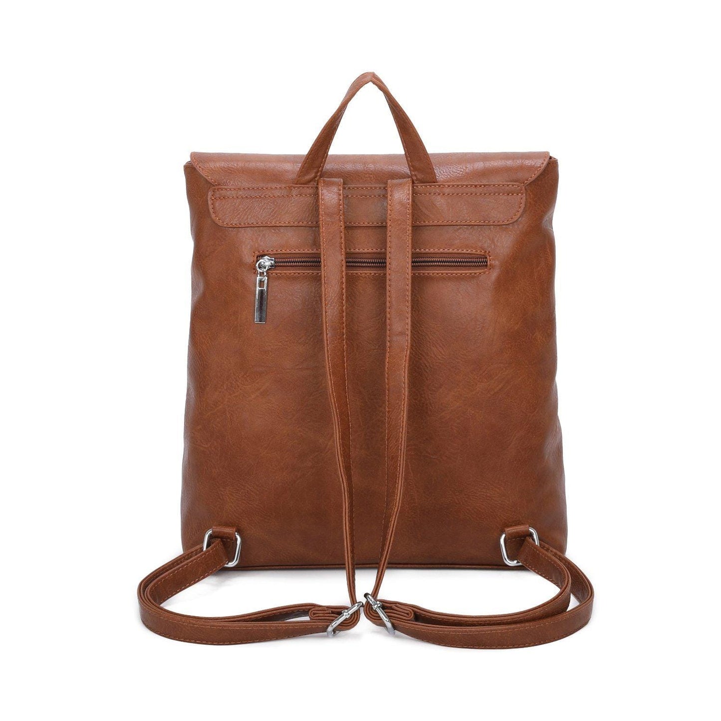 Womens Large Faux Leather Backpack Flap Rucksack Shoulder Bag Fashion Handbags - Sleek Styles