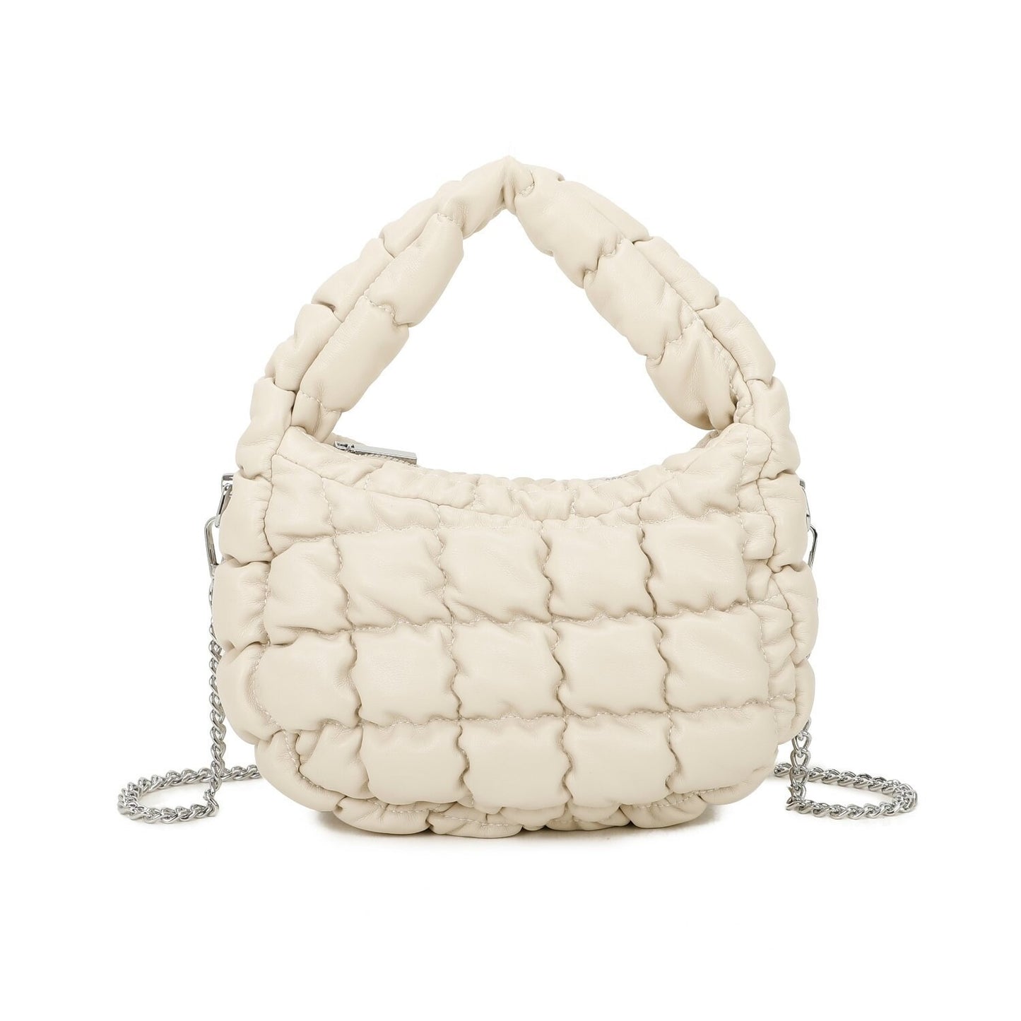 Fashion Quilted Crossbody Bag, Simple Padded Shoulder Bag, Women's Casual Handbag & Hobo Bag - Sleek Styles