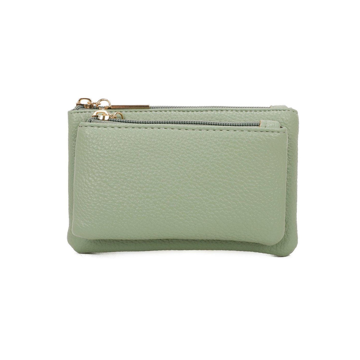 Women Double Mini Wallet With Zip - Sleek Styles