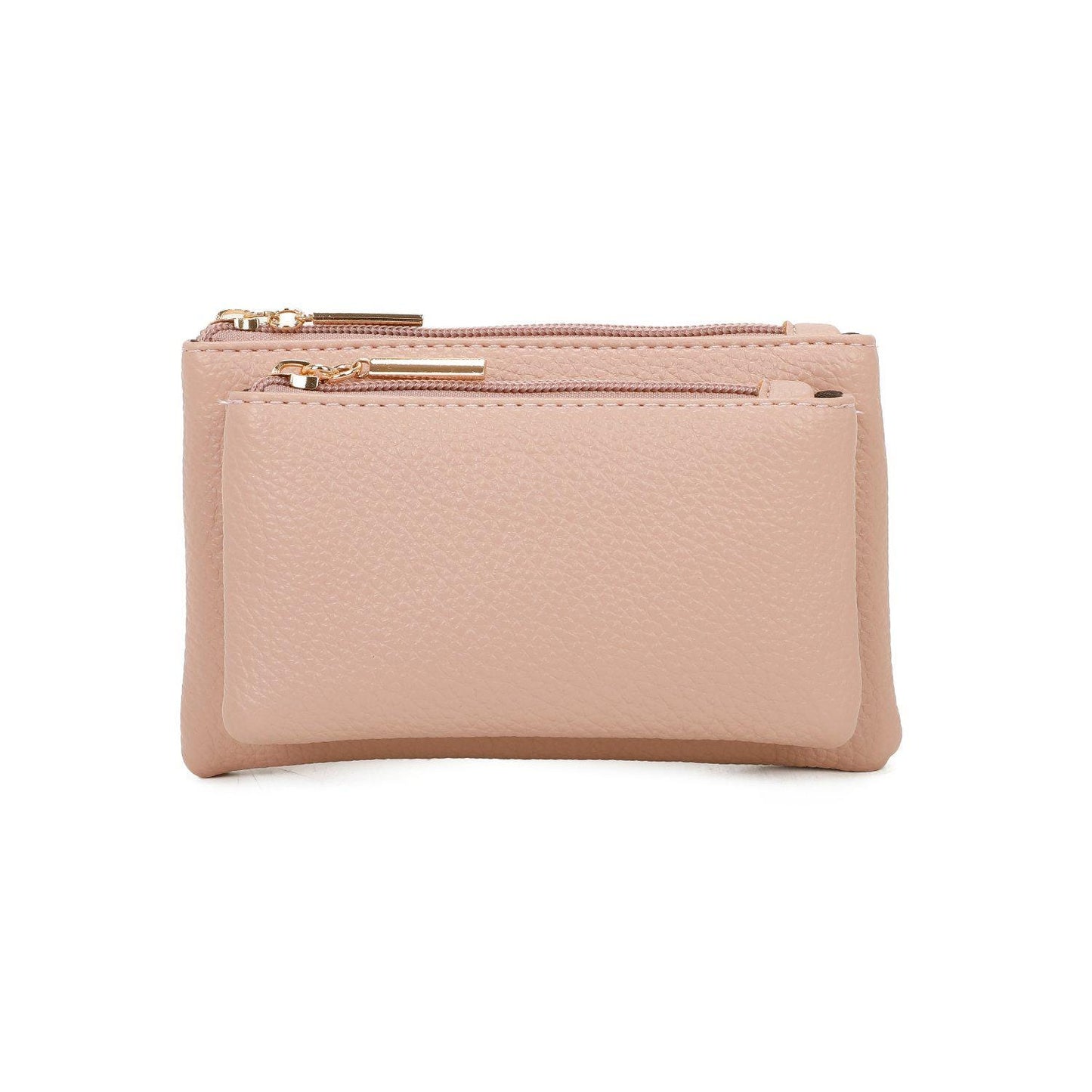 Women Double Mini Wallet With Zip - Sleek Styles