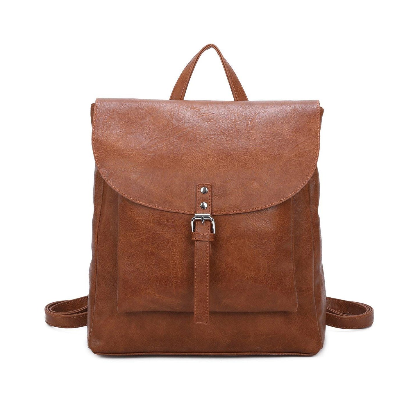 Womens Large Faux Leather Backpack Flap Rucksack Shoulder Bag Fashion Handbags - Sleek Styles