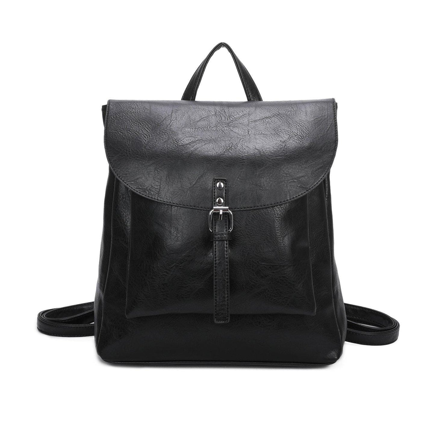 Womens Large Faux Leather Backpack Flap Rucksack Shoulder Bag Fashion Handbags - Sleek Styles