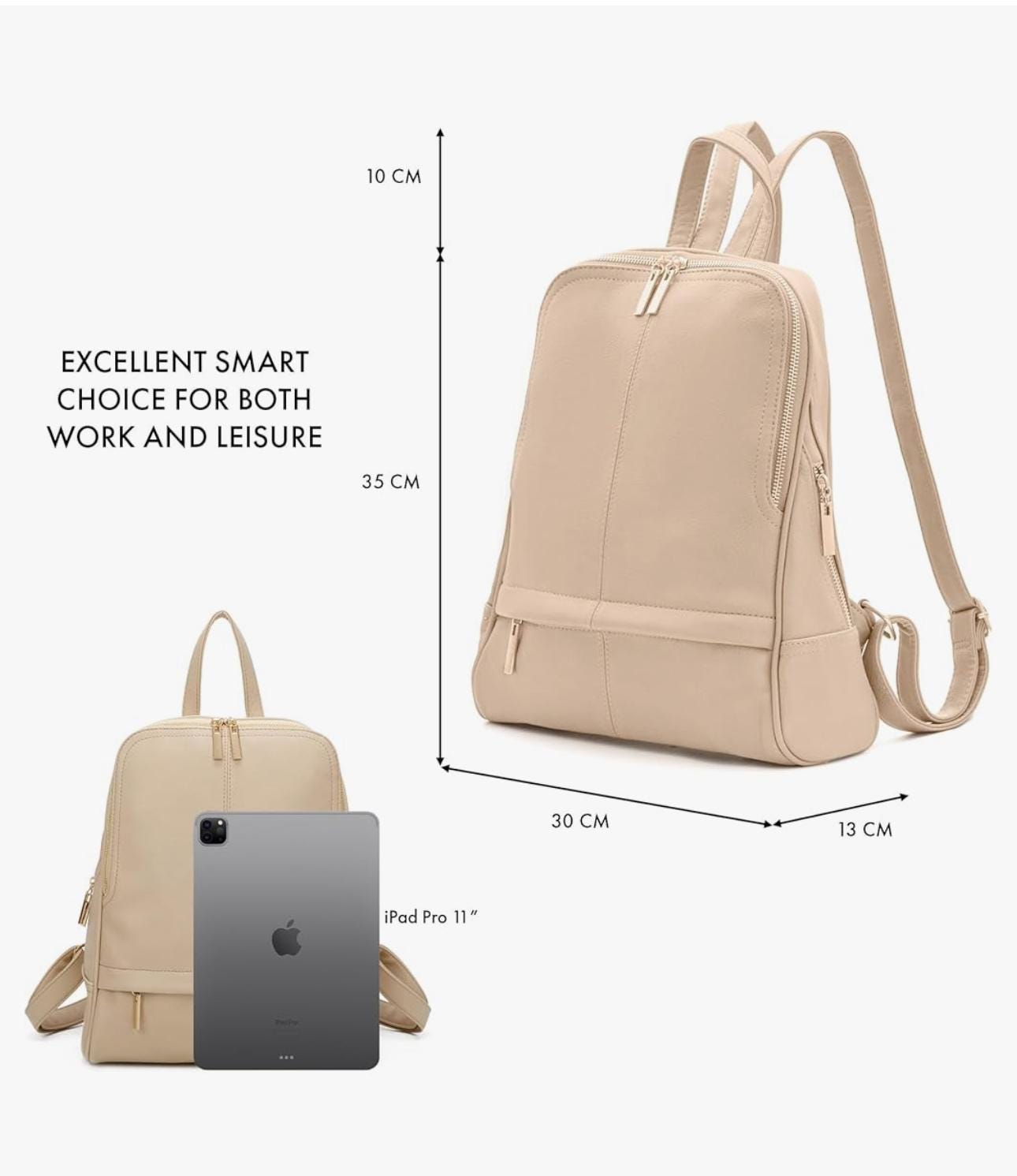 Women's Fashion Small Backpack, Women Backpack With Anti Theft Zipper, Waterproof Faux Leather Back Pack Women - Sleek Styles