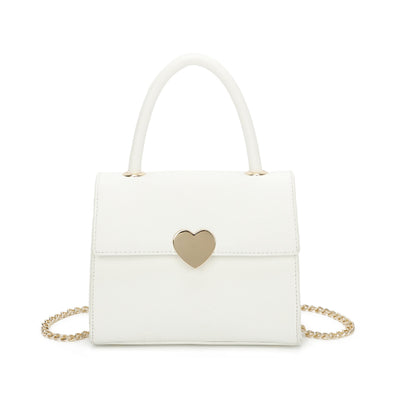 Top Grab Handle Women Heart Logo Tote Handbag Chain Strap Ladies Bag - Sleek Styles