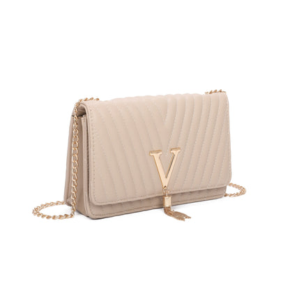 V Logo Quilted Satchel Bag - Sleek Styles