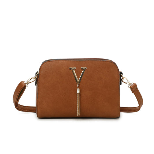 V Logo Crossbody Bag - Sleek Styles
