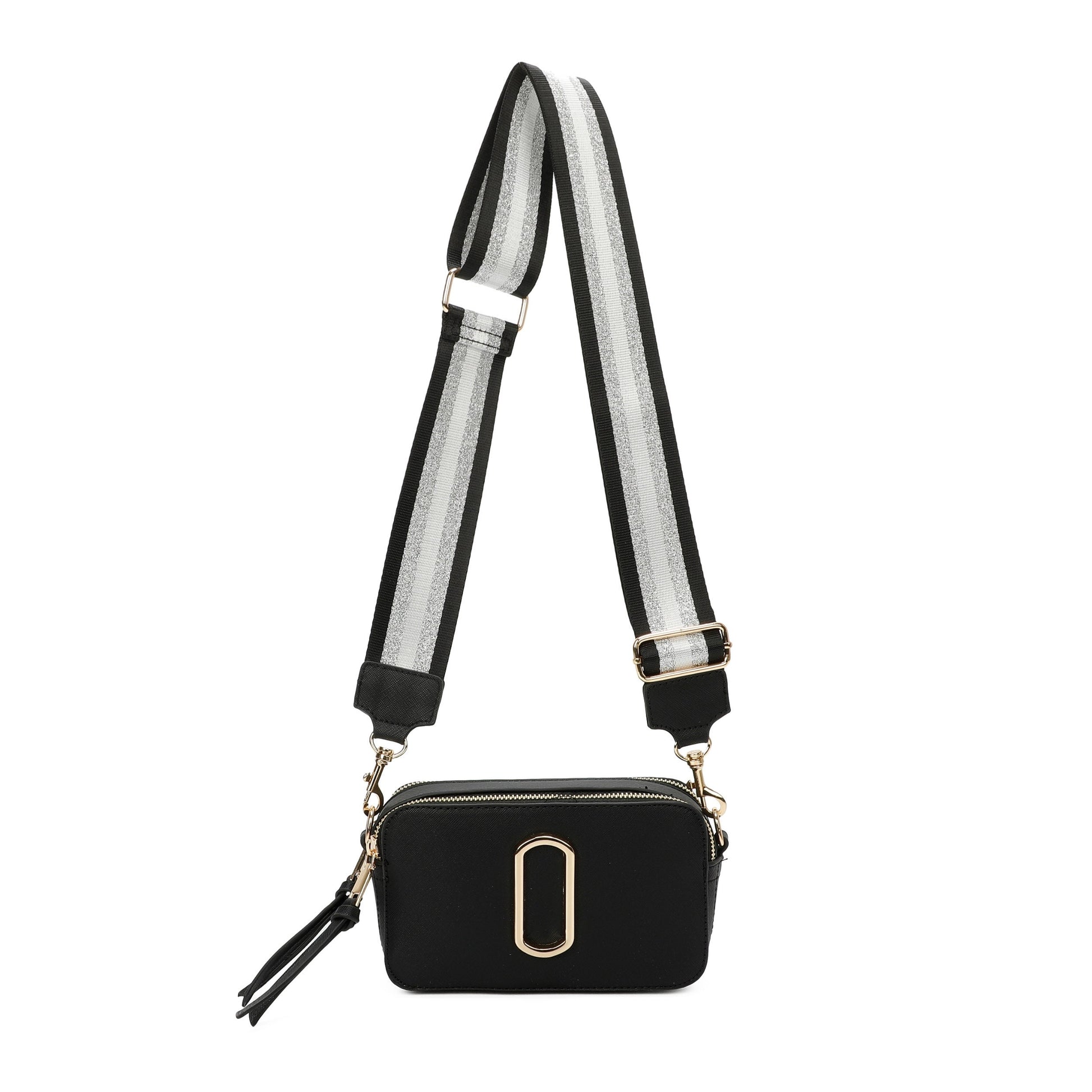 Classic Crossbody Bag With Adjustable Colorful  Strap - Sleek Styles