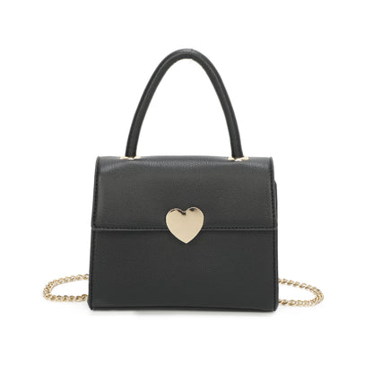 Top Grab Handle Women Heart Logo Tote Handbag Chain Strap Ladies Bag - Sleek Styles